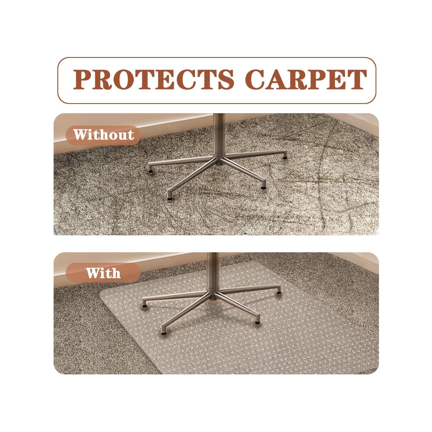 Tapis pour chaise de bureau pour tapis, protège-tapis, tapis rectangulaire transparent pour tapis, 75 x 120&nbsp;cm/30 x 48 po