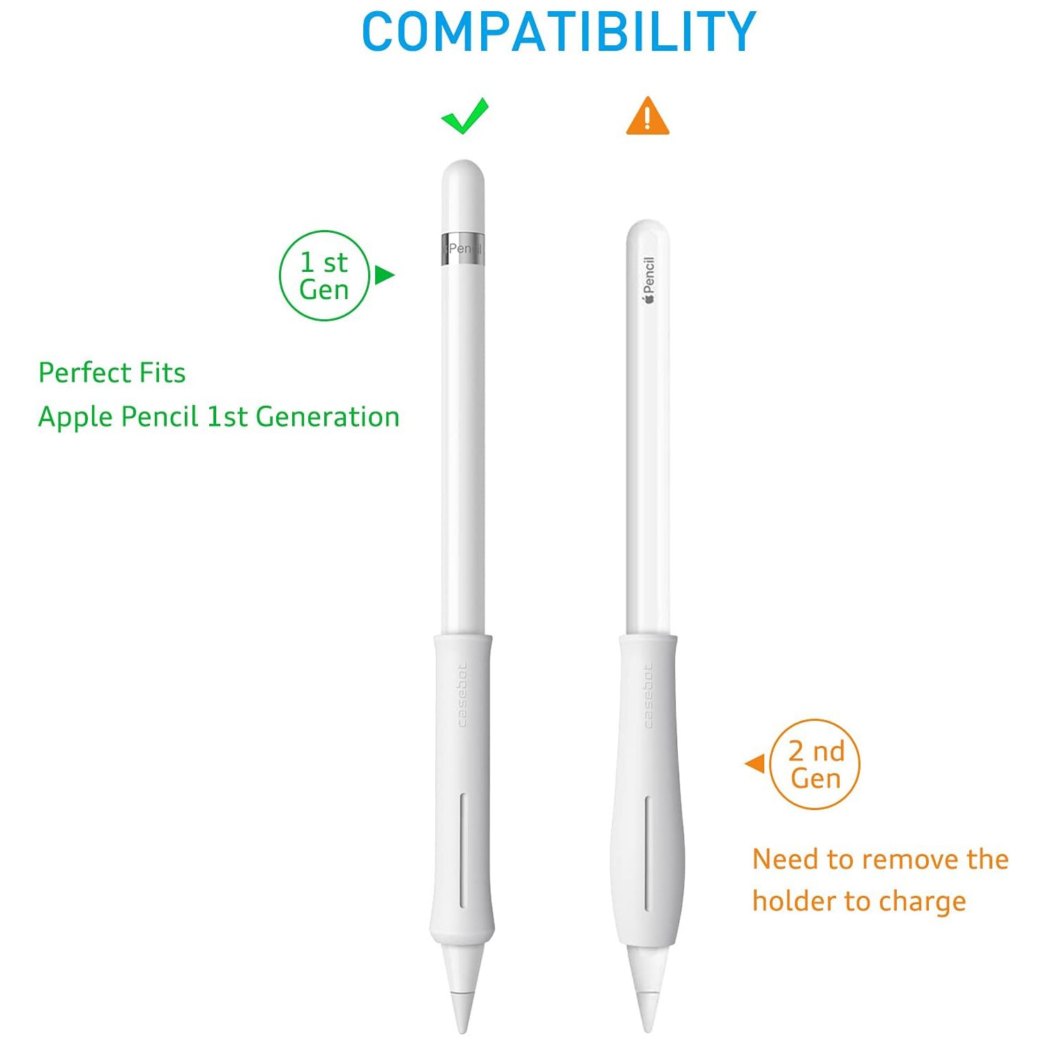 Fintie Silicone Grip Holder for Apple Pencil 1st 2nd Generation, Protective Skin Sleeve Case Accessories Compatible with Apple Pencil 1 2, iPad 10.2,