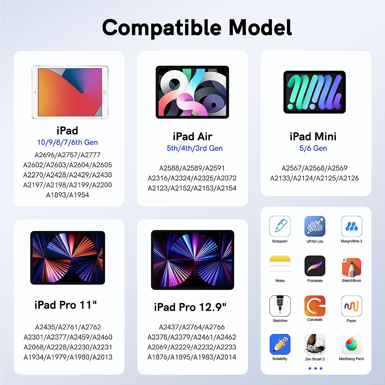 Stylet pour iPad avec rejet de la paume, crayon iPad de 2nd génération pour dessiner et écrire à la main compatible avec l'iPad d'Apple/Air