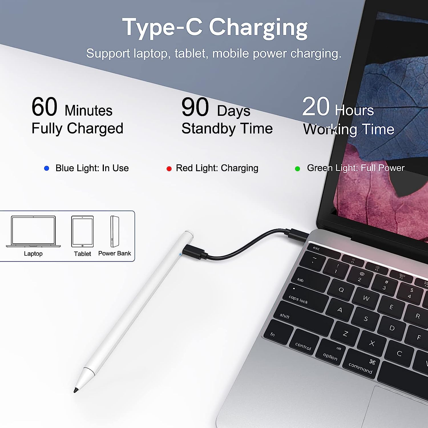 Stylet pour iPad avec rejet de la paume, crayon iPad de 2nd génération pour dessiner et écrire à la main compatible avec l'iPad d'Apple/Air