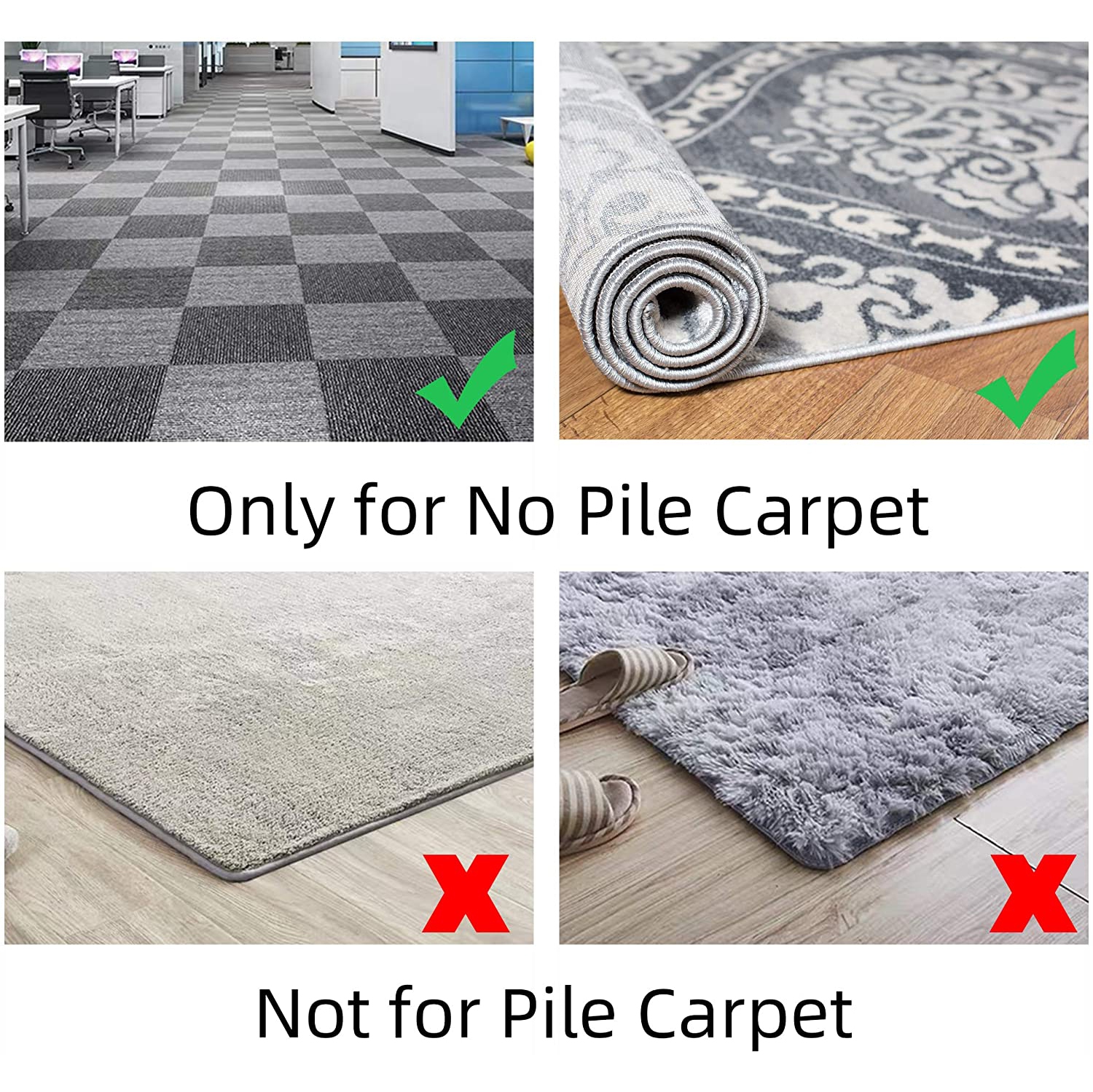 Tapis de chaise pour tapis, roulé 36 po x 48 po avec rebord, 2 mm épais, robuste et lisse