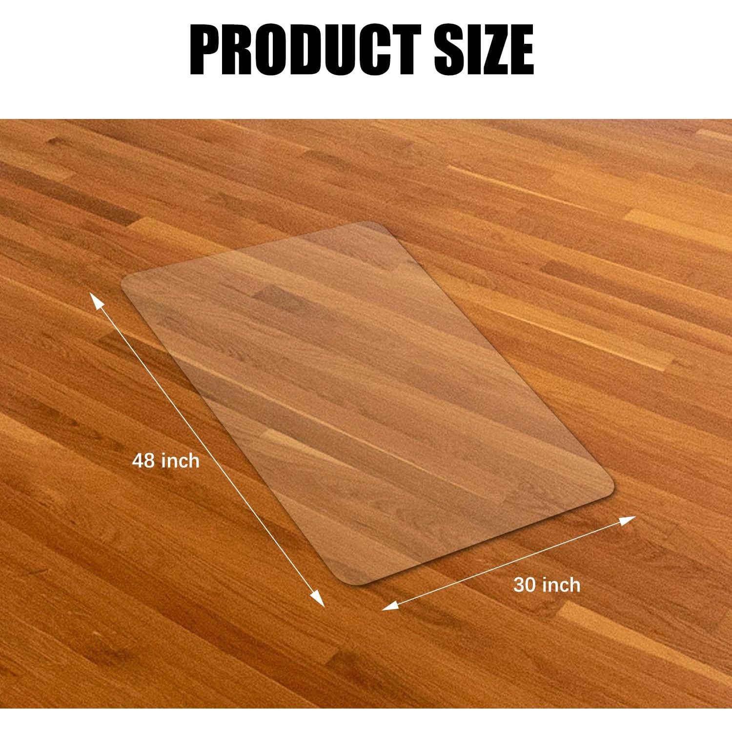 Kuyal – sous-chaise transparent, utilisation sur plancher dur, tapis protecteur transparent pour plancher maison 48 x 30 po