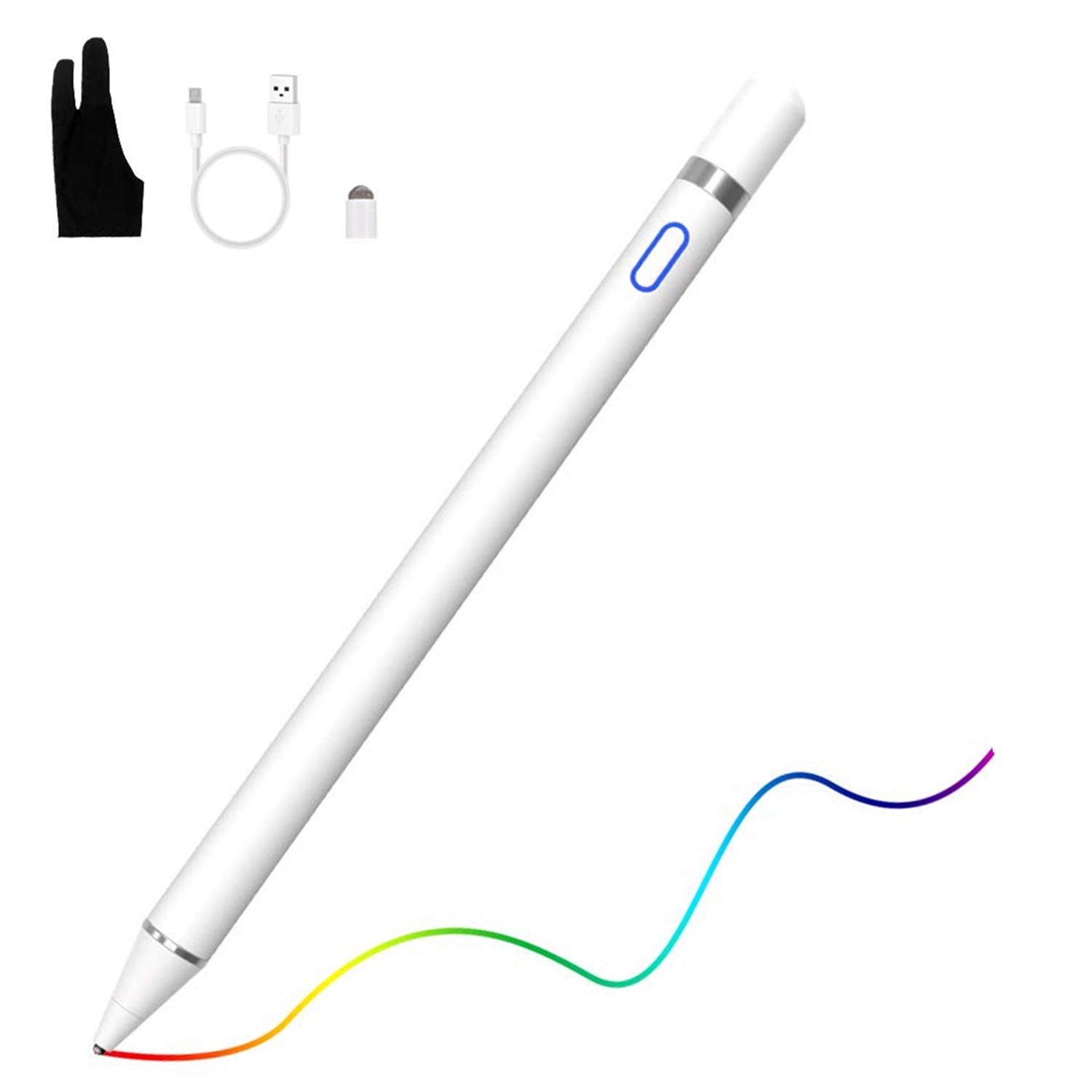 Stylet pour iPad, crayon iPad à pointe fine de 1,5 mm ABLEWE, rejet de la paume pour Apple iPad, stylet numérique rechargeable pour écran tactile