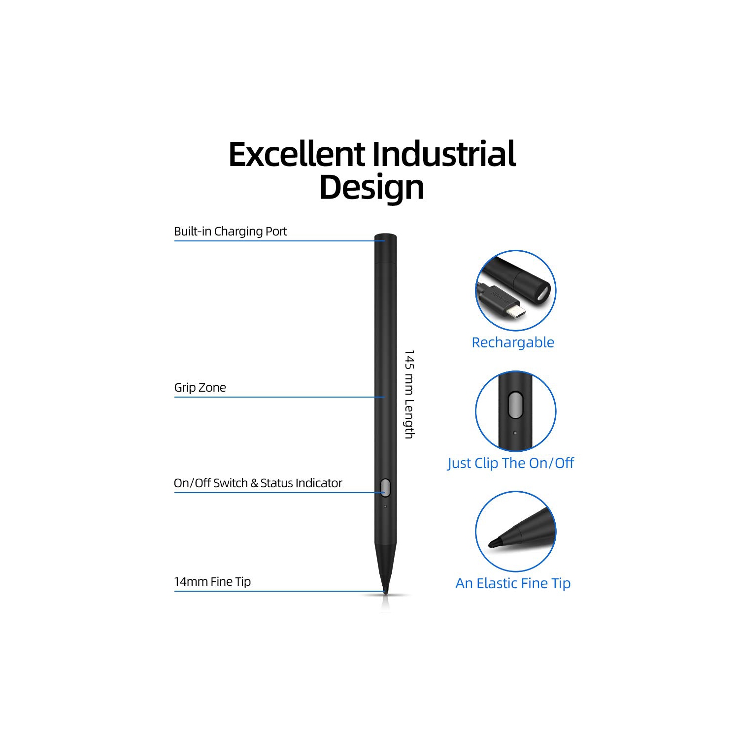 AWINNER Stylus Pens for Touch Screens, Fine Point Stylist Pen Pencil Compatible with Apple iPad 9.7-inch