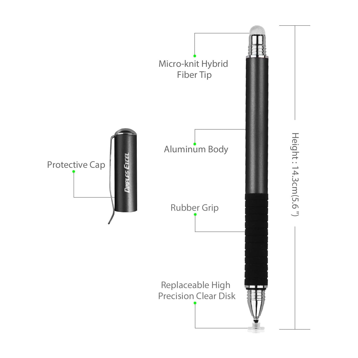 Stylet pour iPad, stylet pour écrans tactiles, stylet capacitif à haute sensibilité et pointe fine, universel pour Apple/IPH