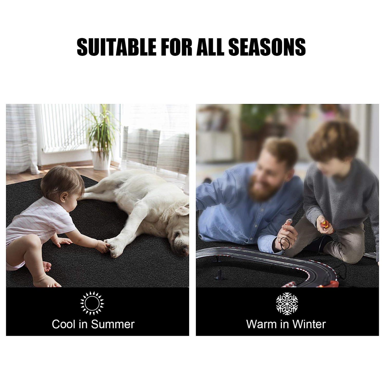 ViWe – sous-48 chaise de bureau à poils ras tout usage de 6 x 36 po d’épaisseur pour plancher en bois dur, version améliorée (Dar