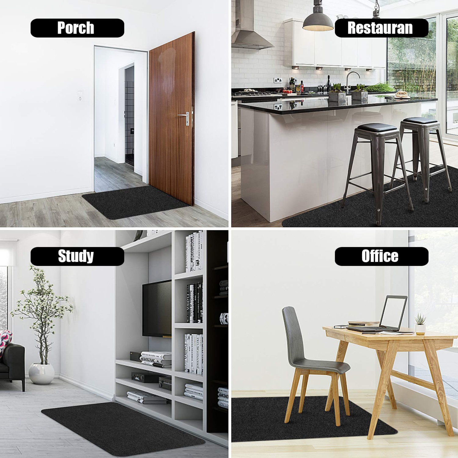 ViWe – sous-48 chaise de bureau à poils ras tout usage de 6 x 36 po d’épaisseur pour plancher en bois dur, version améliorée (Dar