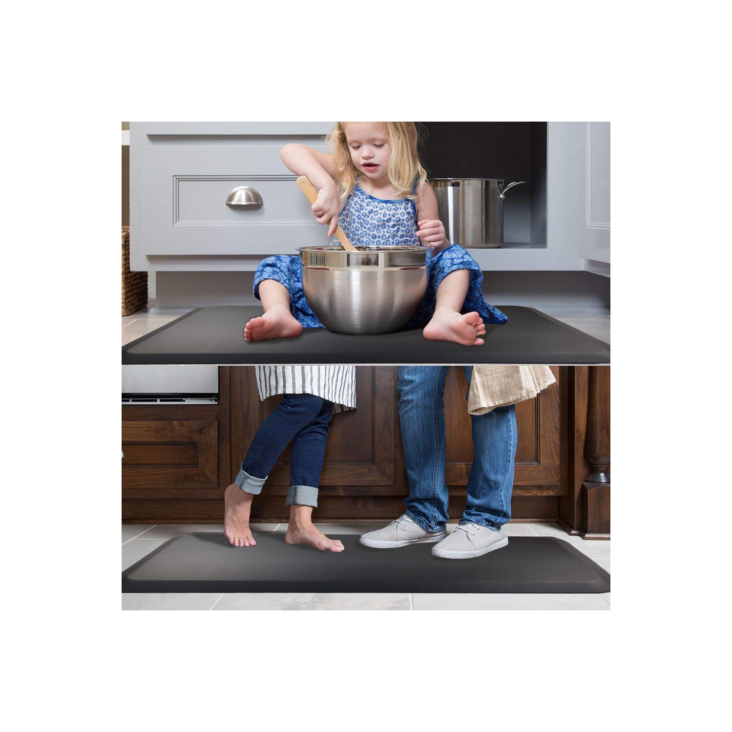 Le tapis confortable antifatigue original de 1 po d’épaisseur, idéal pour les cuisines et les bureaux debout, conçu de façon ergonomique, Mater