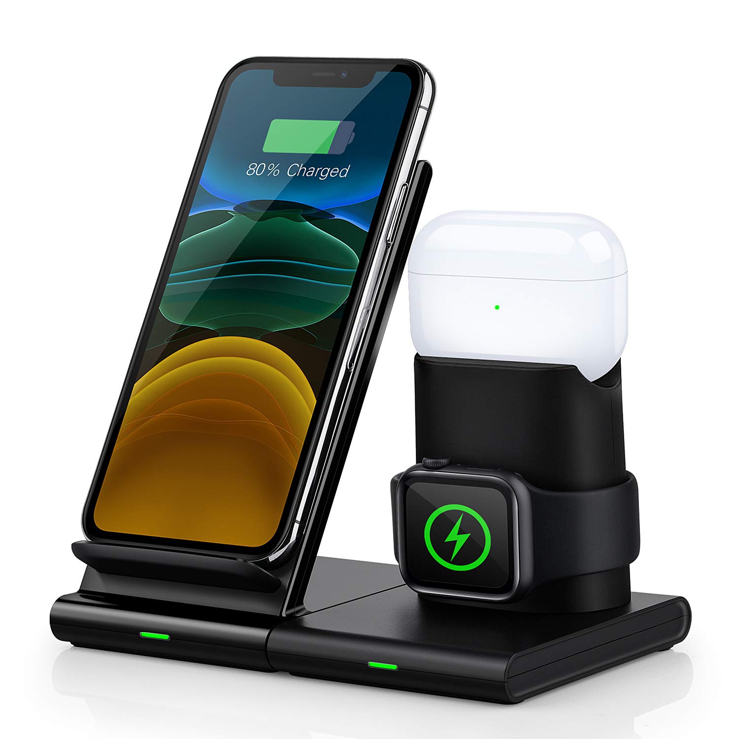 Wireless Charger, Canjoy 3 in 1 Wireless Charging Station, Wireless Charging Stand Compatible with iPhone 11/11 Pro/11Pro Ma