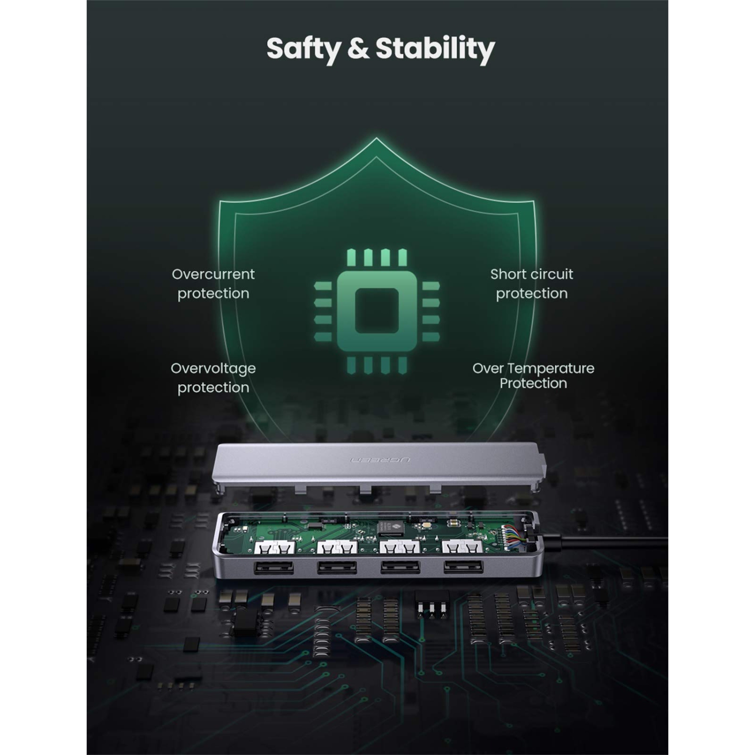 UGREEN 4 Port USB 3.0 Hub Ultra Slim High Speed USB Splitter Portable Extension Data Hub Compatible With MacBook Mac Pro min