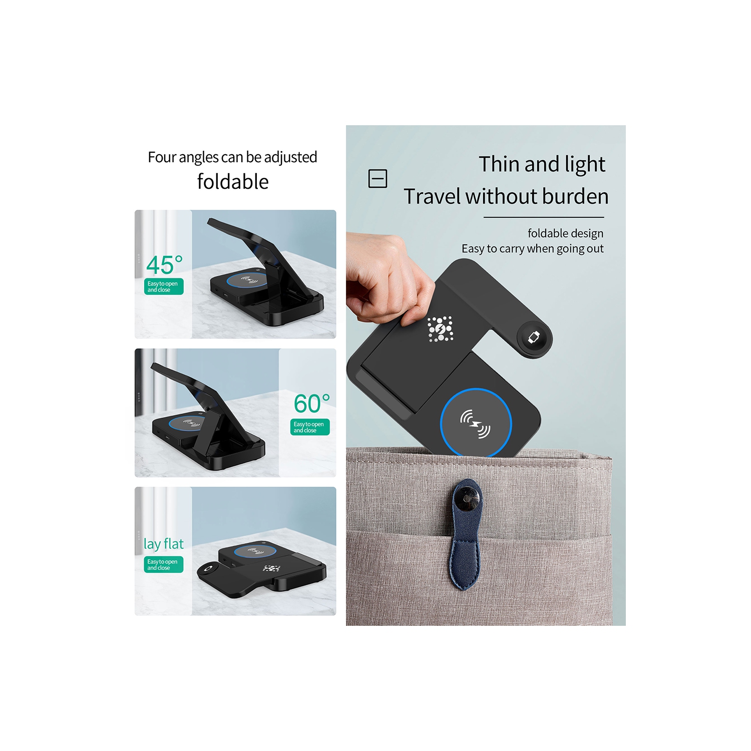 15W 3-in-1 Foldable Wireless Charger for iPhone 17/16/15/ to 11 Galaxy S25,S24–S20, Z Fold/Flip, Galaxy Watch 8/76/5 Pro/4/3/Active, Buds 2