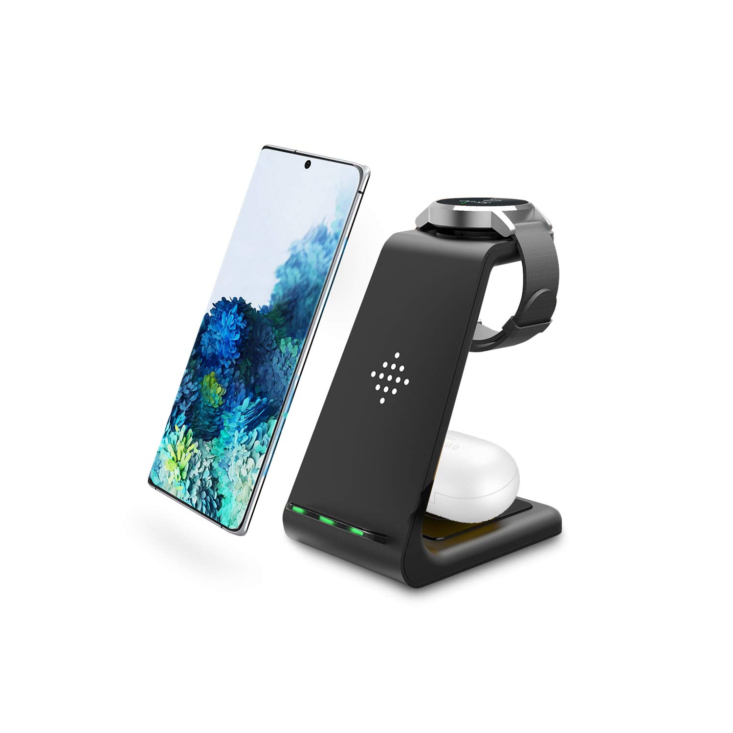 Intoval Wireless Charger, Wireless Charging Station for Samsung Galaxy Phone/Watch/Buds, Fit for Note 20/Note 10/S20/S10, Wa