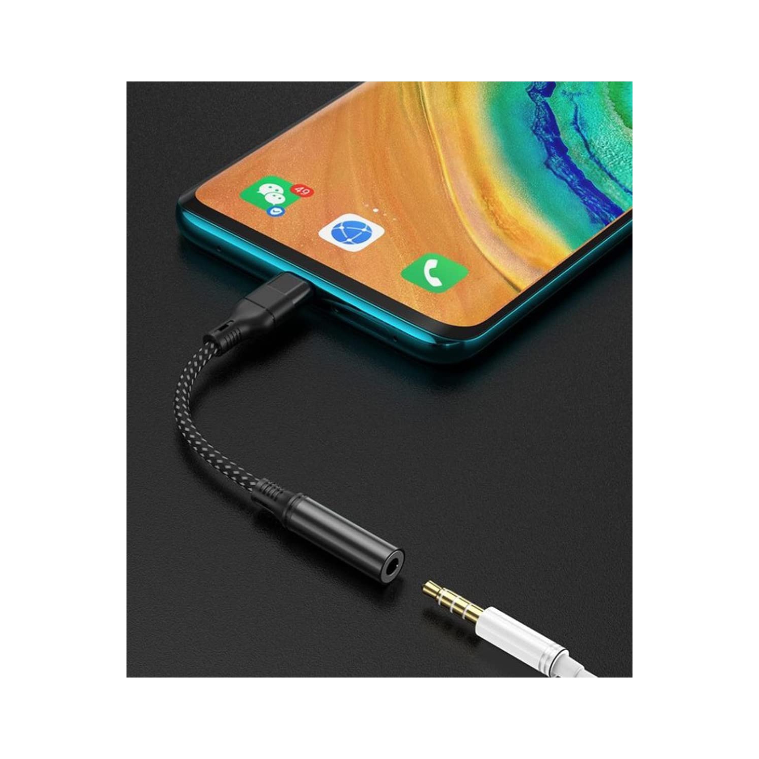 Câble adaptateur USB C à 3,5&nbsp;mm prise pour écouteurs de Navor, adaptateur convertisseur audio-C vers auxiliaire compatible avec le Galaxy S22