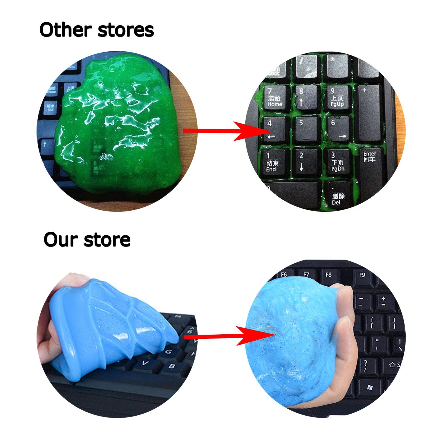 Nettoyant pour la poussière de Kwak, gel nettoyant magique pour clavier, intérieur de voiture de portable, etc.