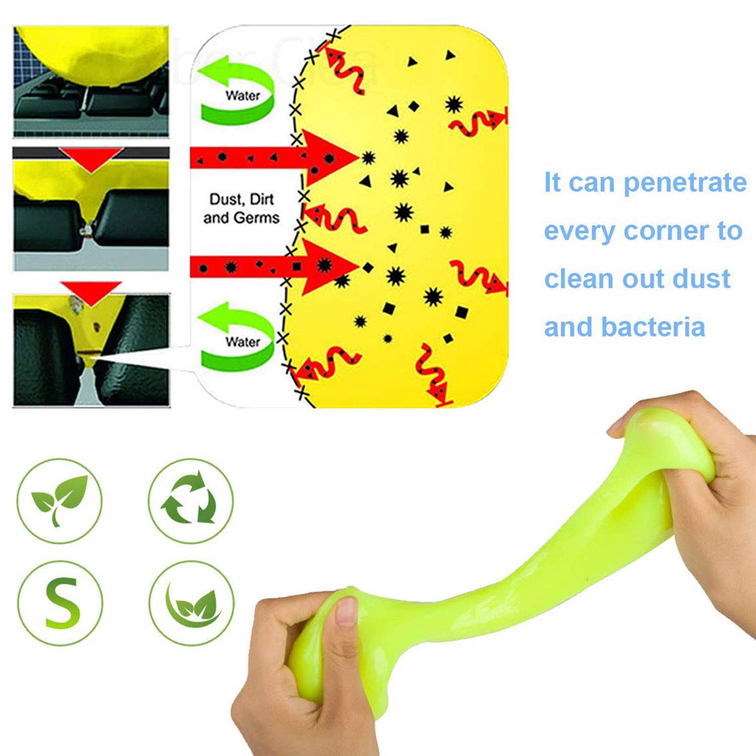 Nettoyant pour la poussière de Kwak, gel nettoyant magique pour clavier, intérieur de voiture de portable, etc.