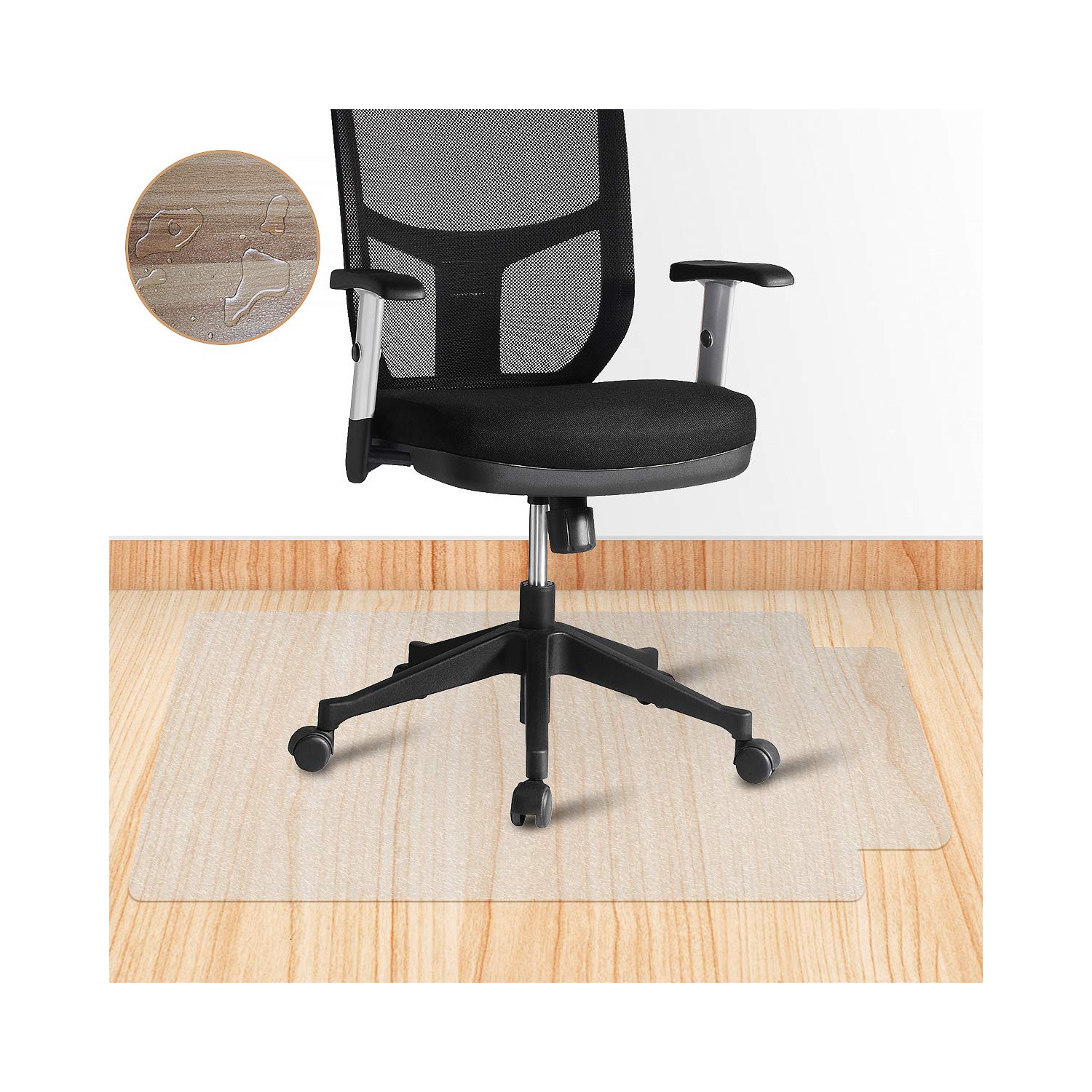 Tapis de chaise YOUKADA, tapis de chaise de bureau pour plancher dur, tapis de chaise de bureau, protecteur de plancher dur avec rebord pour