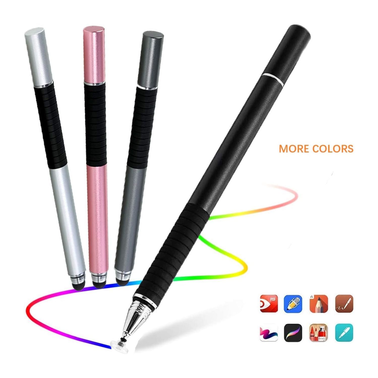 Stylet d’Umiitto pour écrans tactiles téléphone cellulaire Android iOS de Samsung d’Apple iPad iPhone, stylet 2-en-1 écran tactile Penci