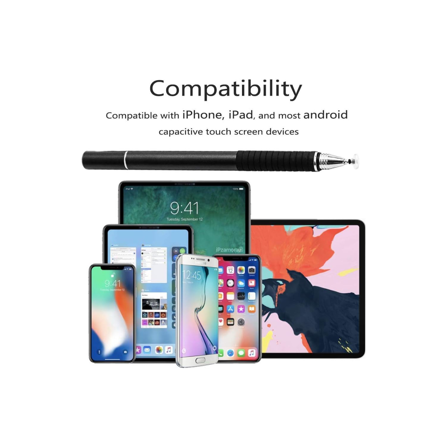 Stylet d’Umiitto pour écrans tactiles téléphone cellulaire Android iOS de Samsung d’Apple iPad iPhone, stylet 2-en-1 écran tactile Penci