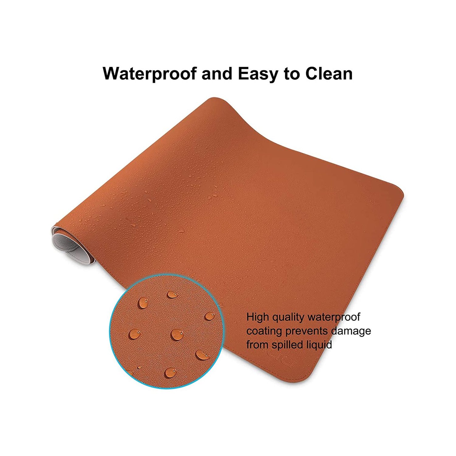 Sous-main à deux côtés, grand tapis de souris en cuir de polyuréthane, tapis de bureau hydrofuge pour ordinateur portatif, tapis d’écriture pour