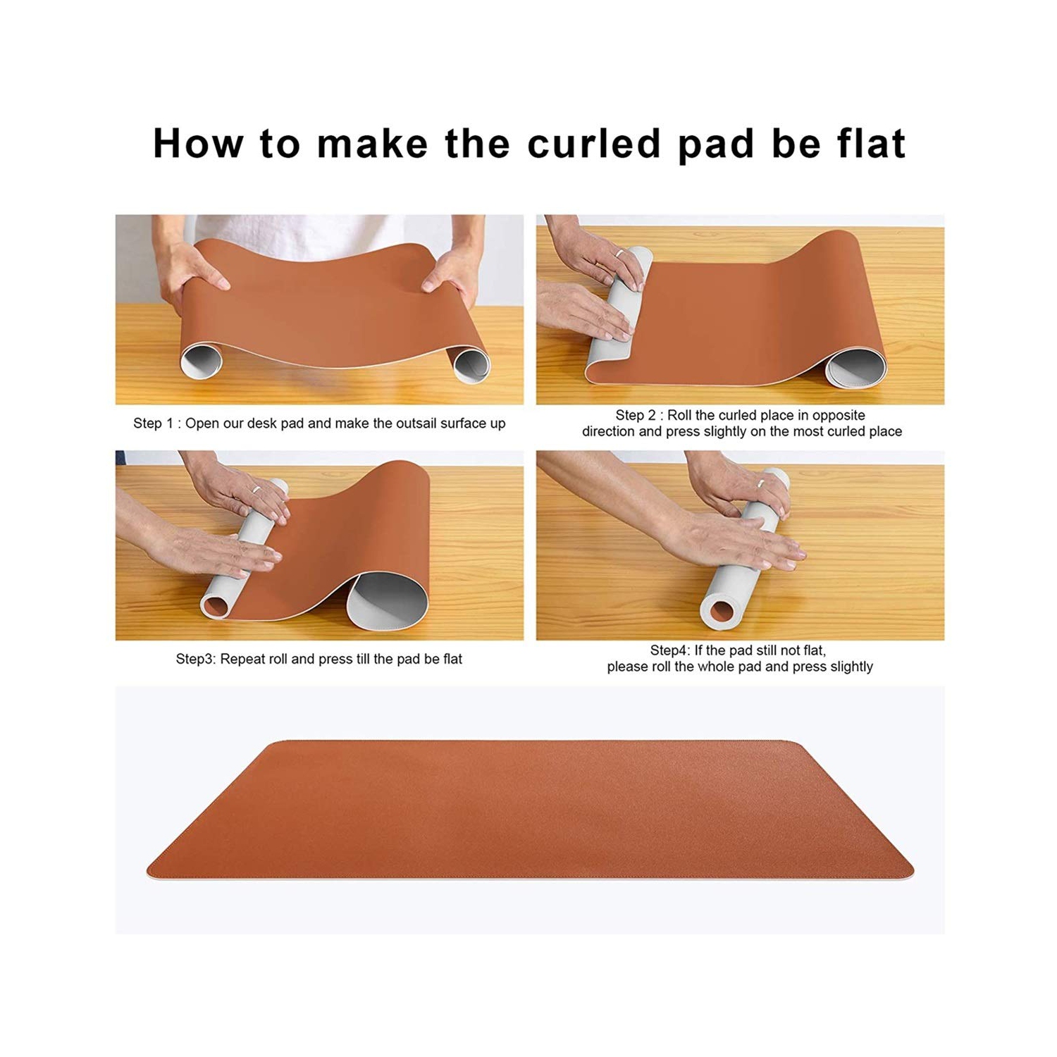 Sous-main à deux côtés, grand tapis de souris en cuir de polyuréthane, tapis de bureau hydrofuge pour ordinateur portatif, tapis d’écriture pour