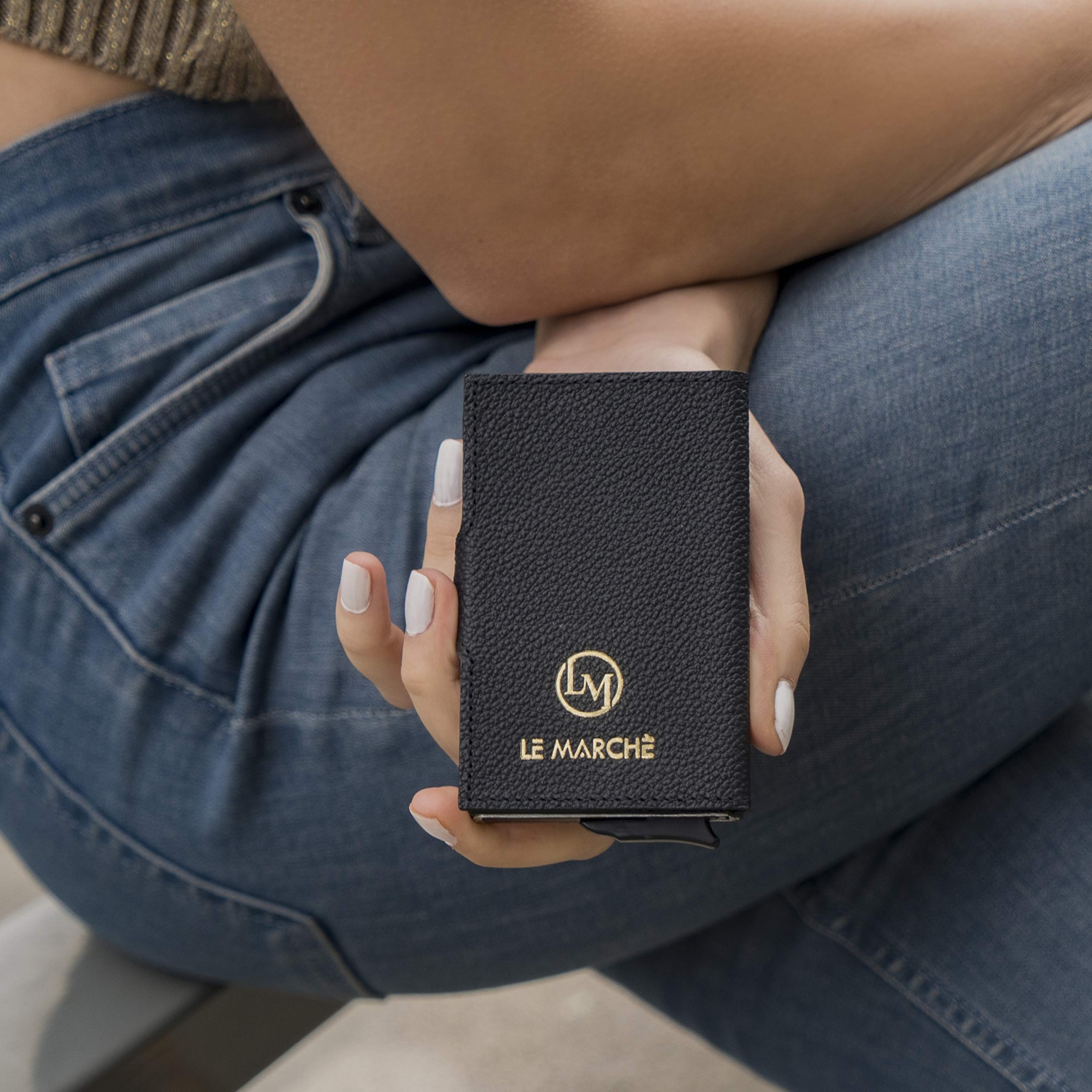 Porte-cartes homme porte-cartes porte-cartes pour hommes/femmes Portefeuille minimaliste cuir porte-cartes crédit mince Smar automatique