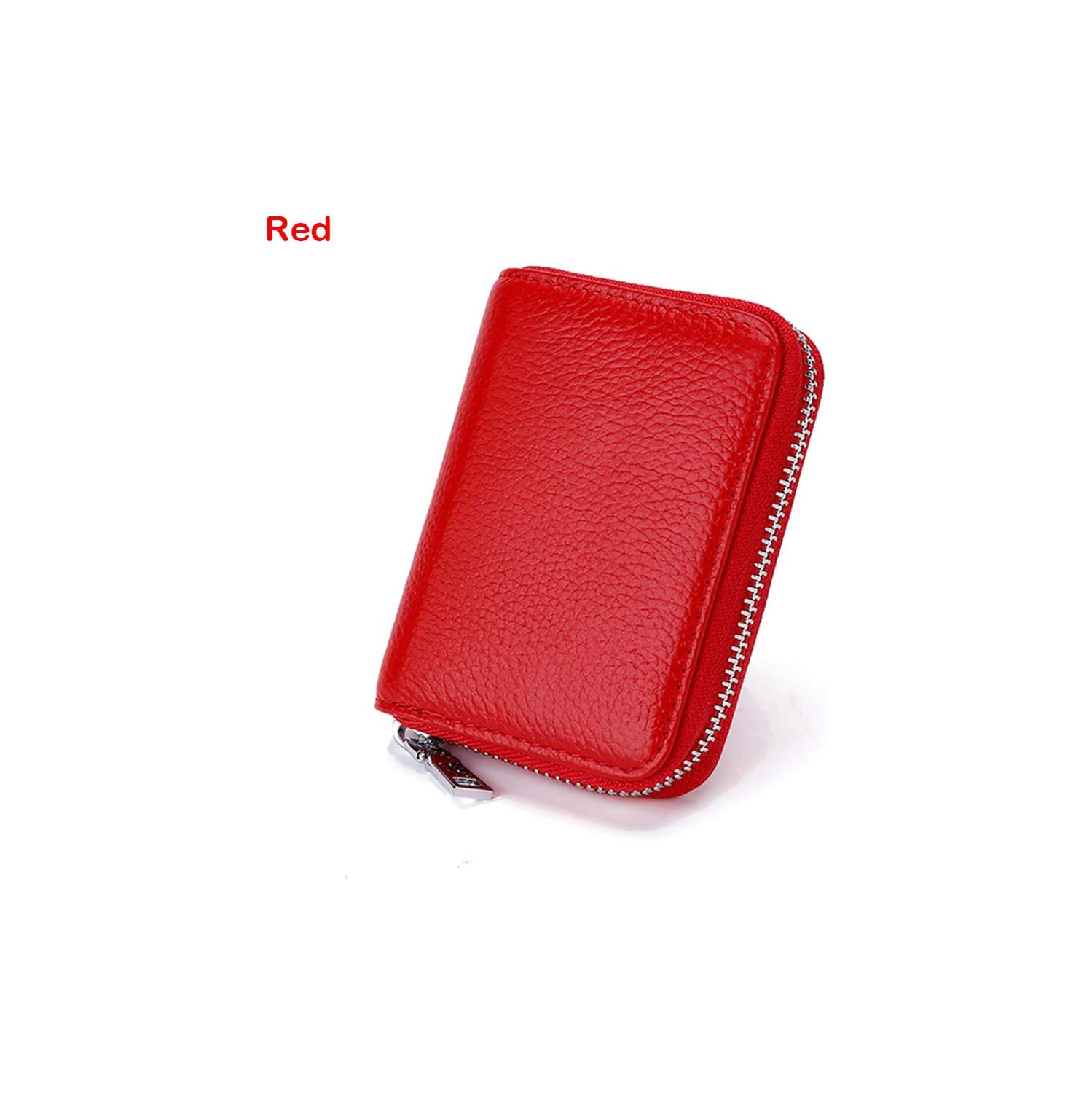 Portefeuille porte-cartes de crédit, porte-cartes en cuir à glissière avec blocage RFID porte-cartes accordéon pour femme/homme