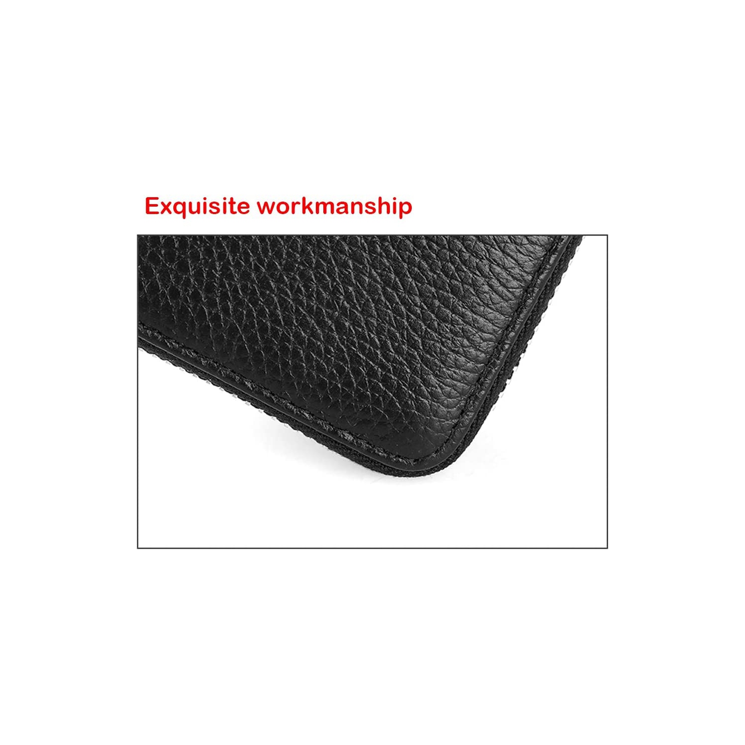 Portefeuille porte-cartes de crédit, porte-cartes en cuir à glissière avec blocage RFID porte-cartes accordéon pour femme/homme