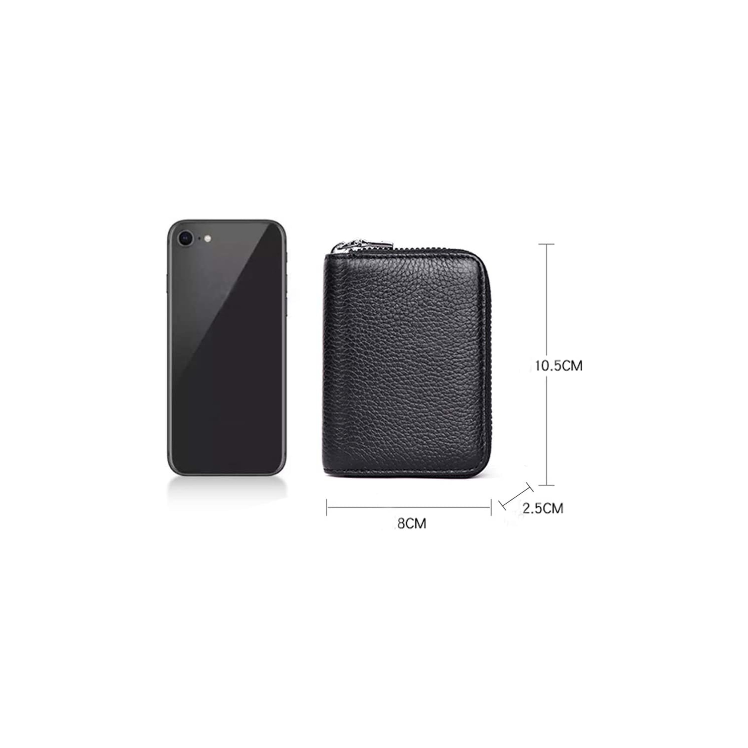 Portefeuille porte-cartes de crédit, porte-cartes en cuir à glissière avec blocage RFID porte-cartes accordéon pour femme/homme