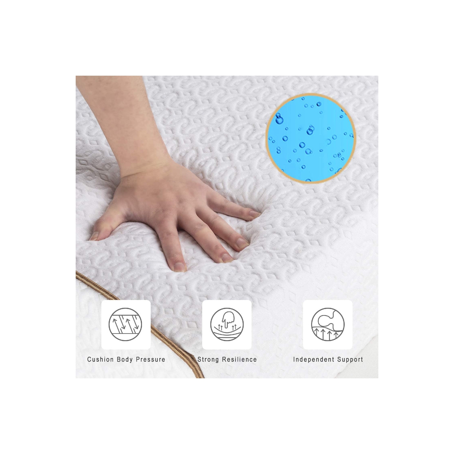 Matelas écologique ULTRA Flex DREAMER- orthopédique, mousse à mémoire en gel frais - lit double avec protège-matelas étanche