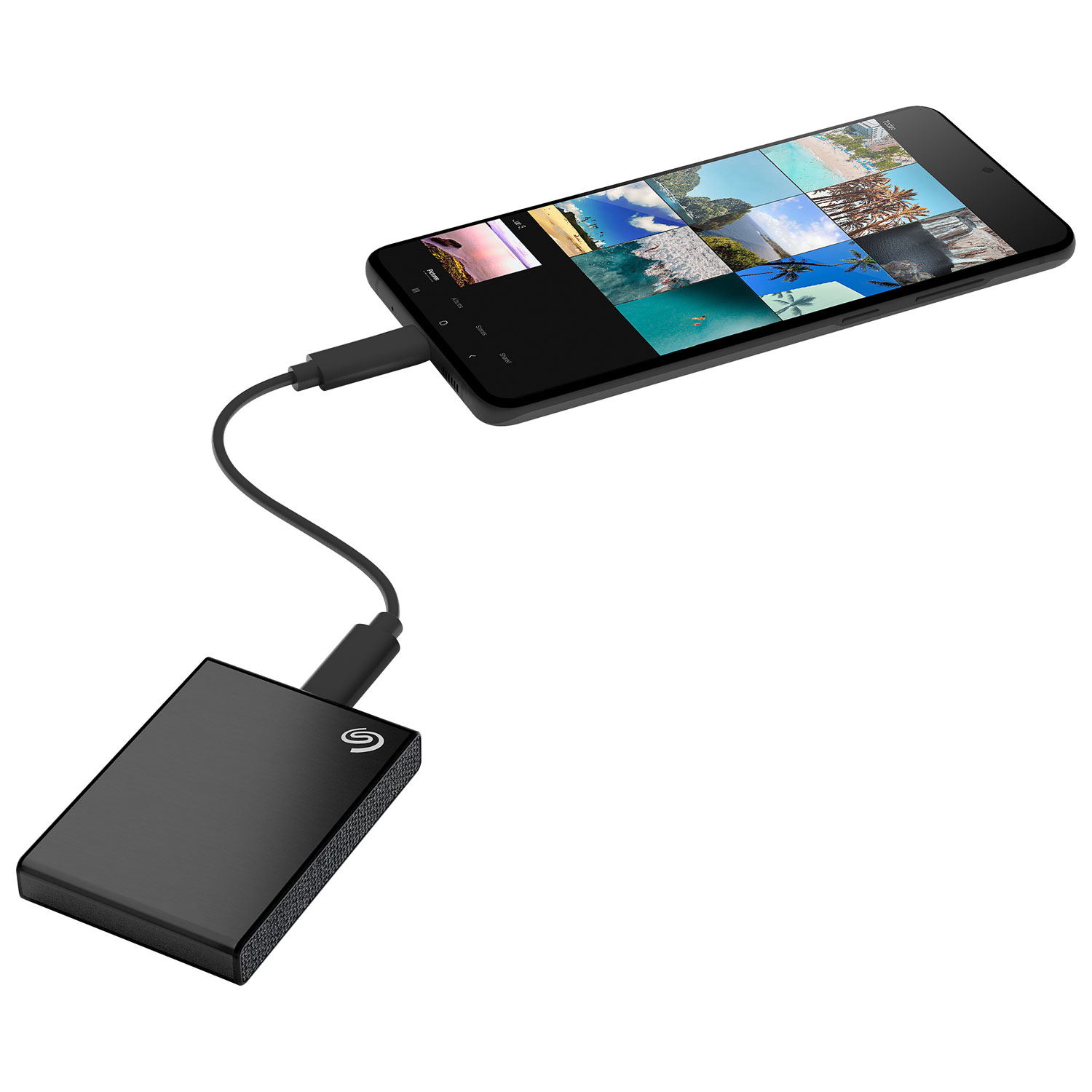 Seagate One Touch 2TB USB 3.2 External Solid State Drive - Black