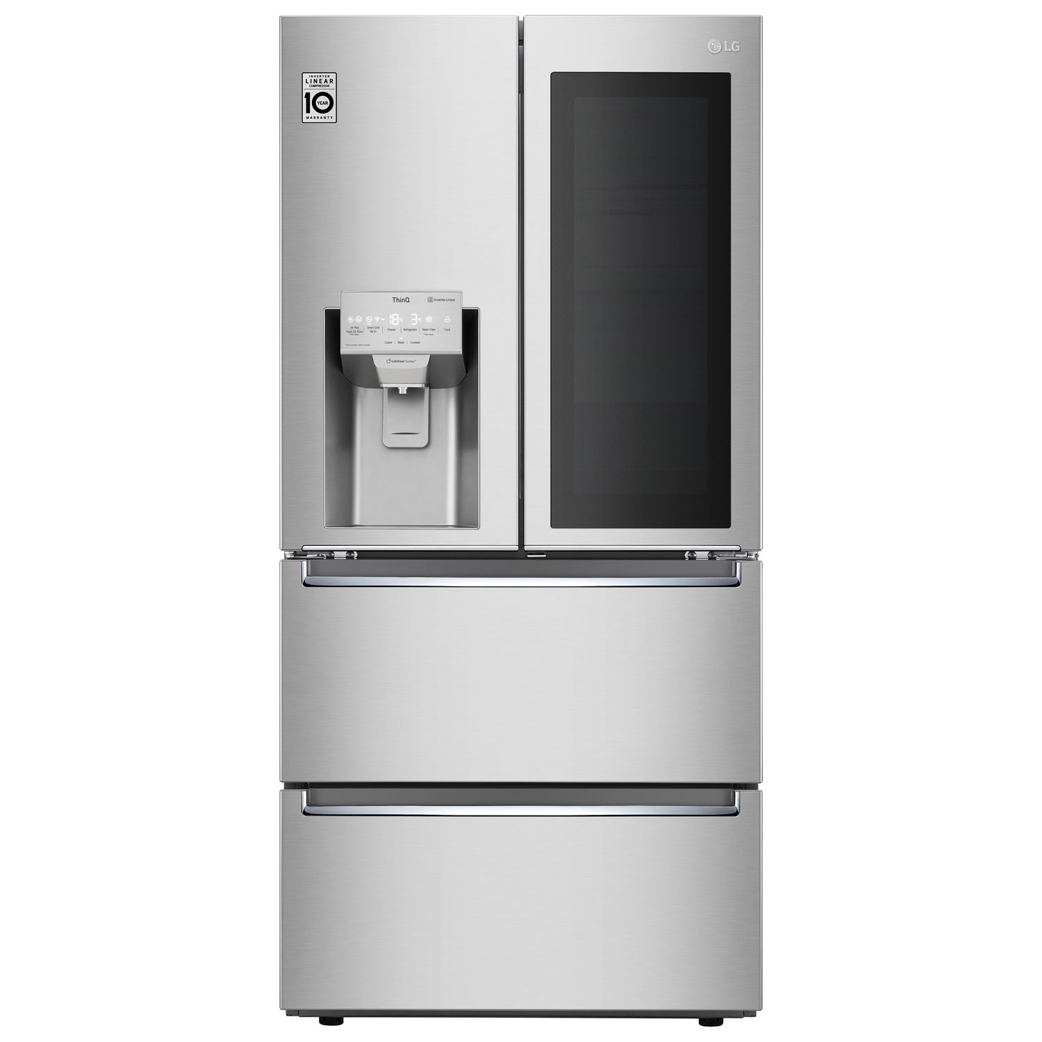 LG InstaView 33" 18.3 Cu. Ft. French Door Refrigerator w/ Water & Ice Dispenser (LRMVC1803S) -Stainless