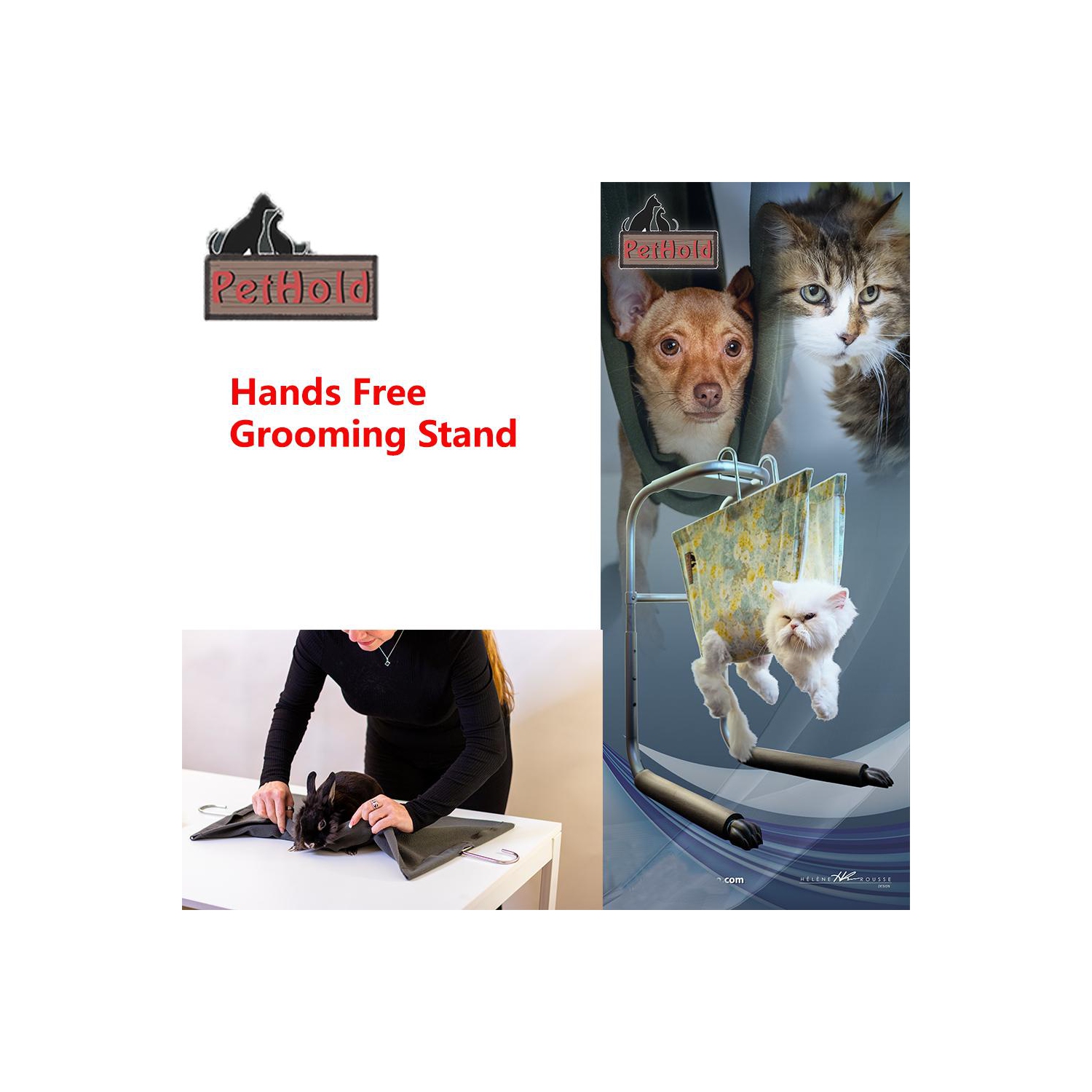 PetHold Hands-Free Grooming Stand- Gold