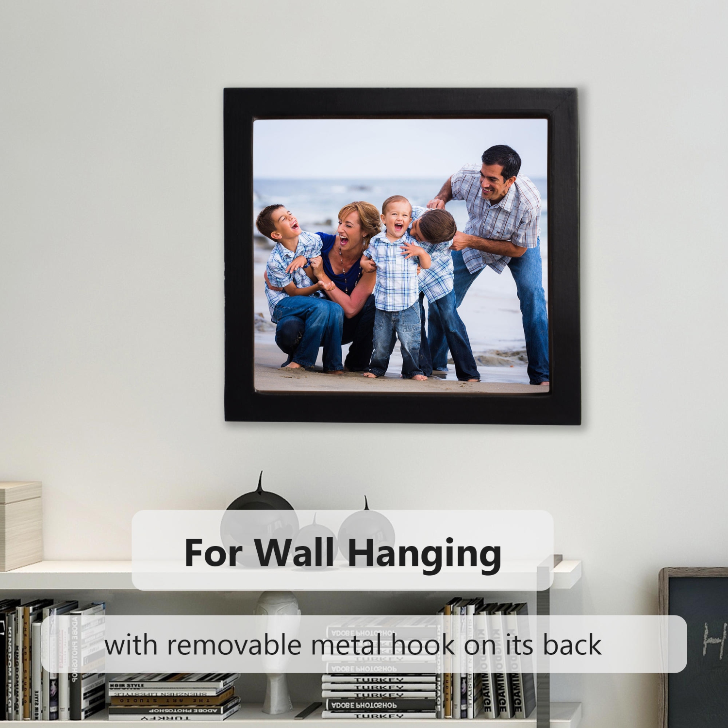 13-Inch Square Poster Frames, Home Decor Photo Frame, Black