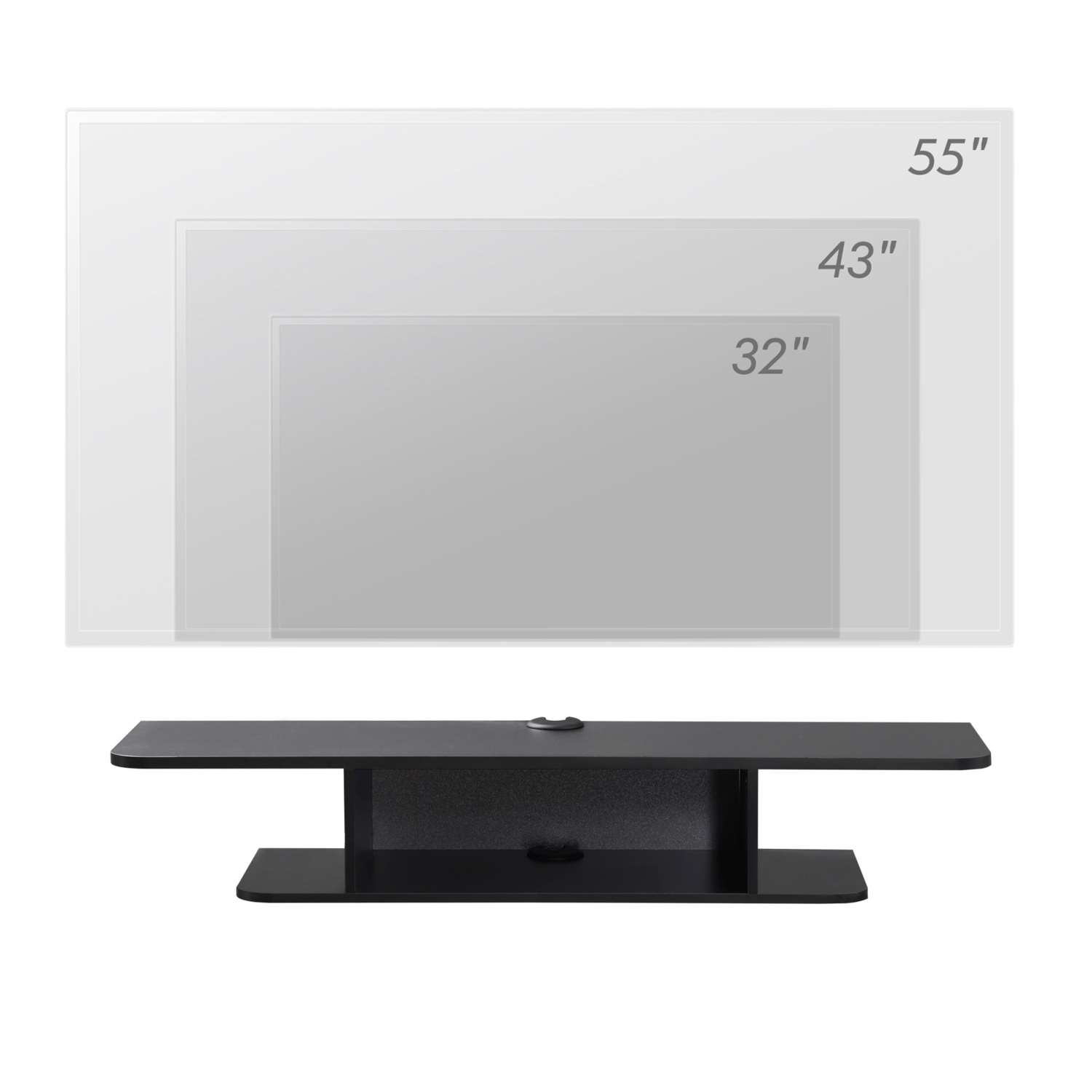 FITUEYES – Étagère de rangement murale pour appareils multimédias de 41 po, noir