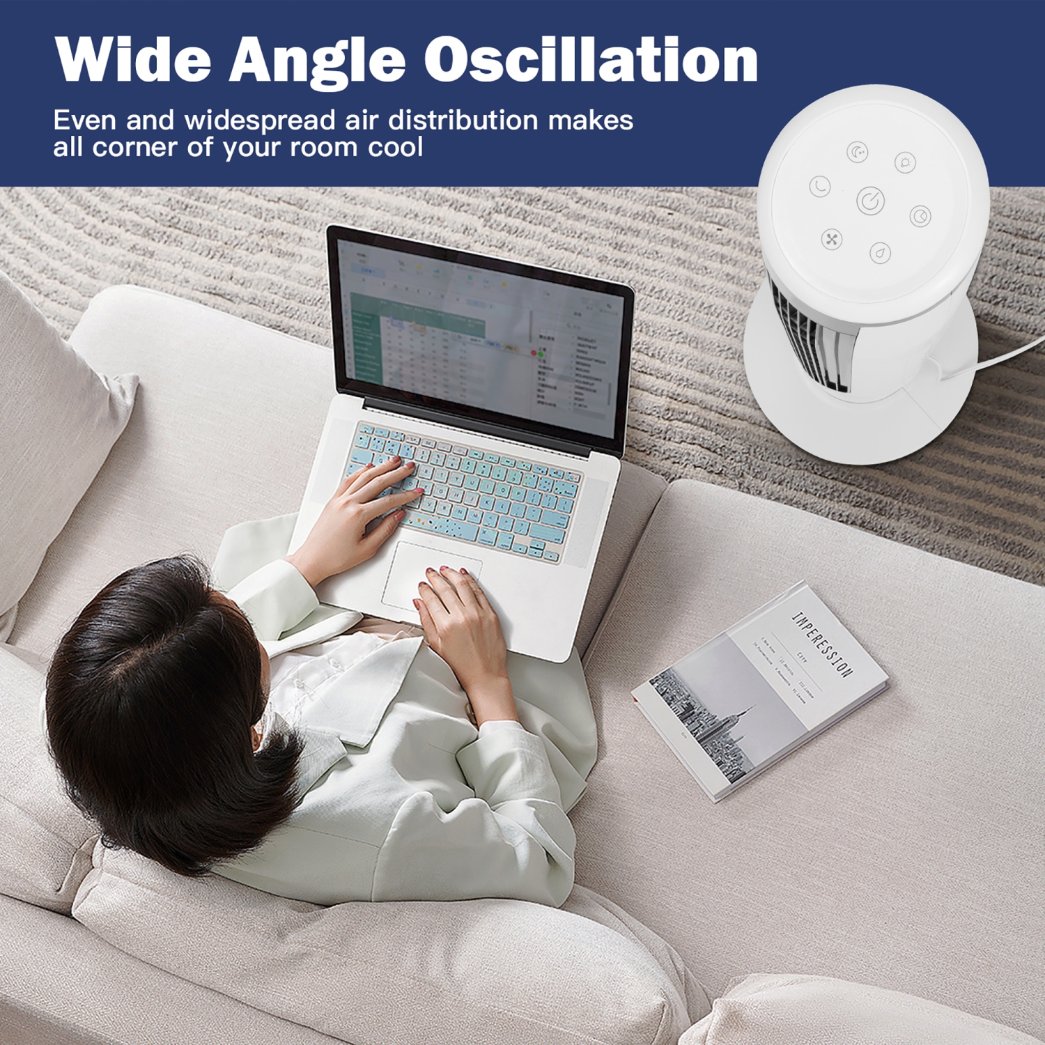 Costway 3-In-1 Evaporative Air Cooler 41'' Portable Tower Fan Humidifier