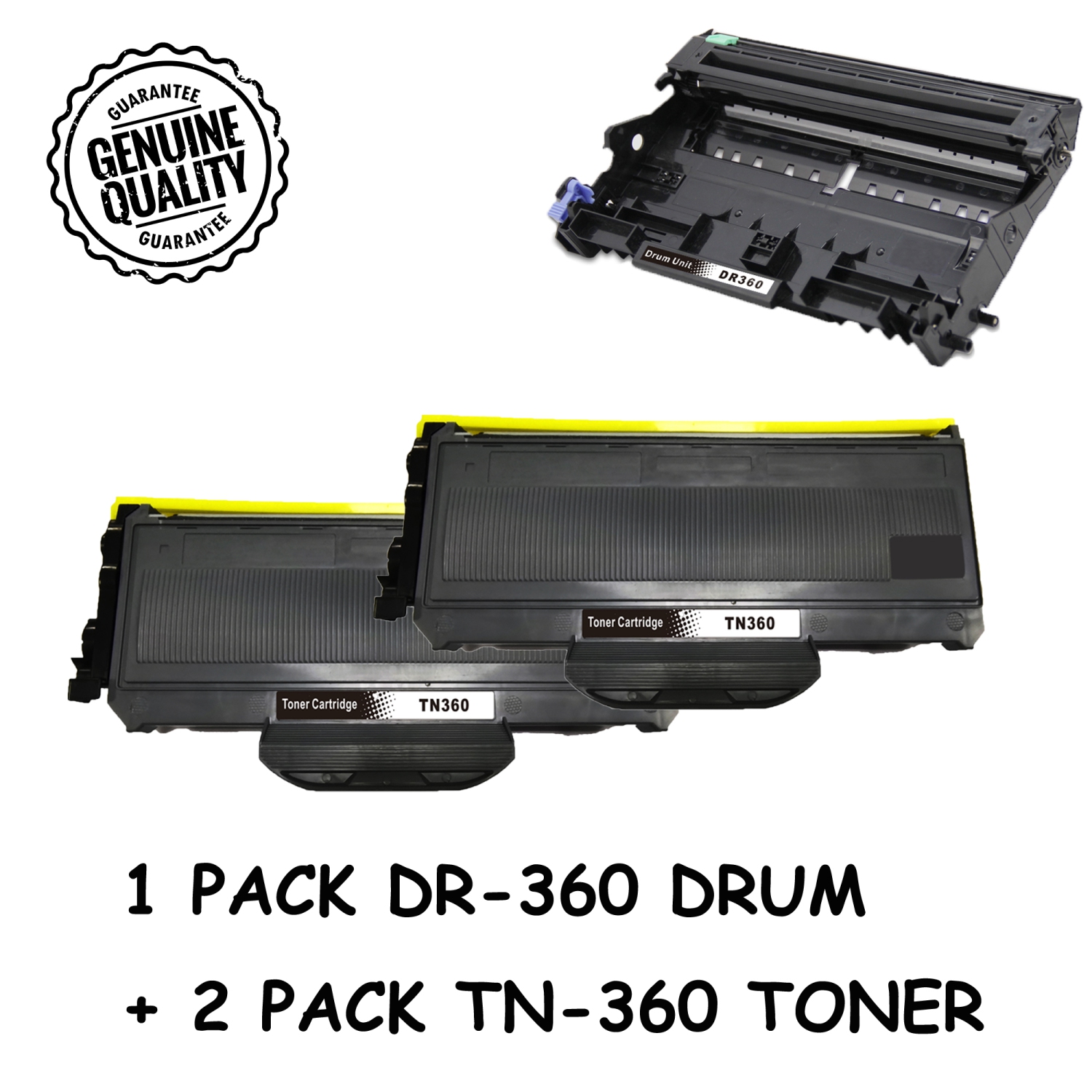 Bestoner™ Brother 1Drum + 2 Toner DR360/DR-360/TN360/tn-360/tn360 Compatible Brother DCP-7030/7040/7045N HL-2140/2150/2170