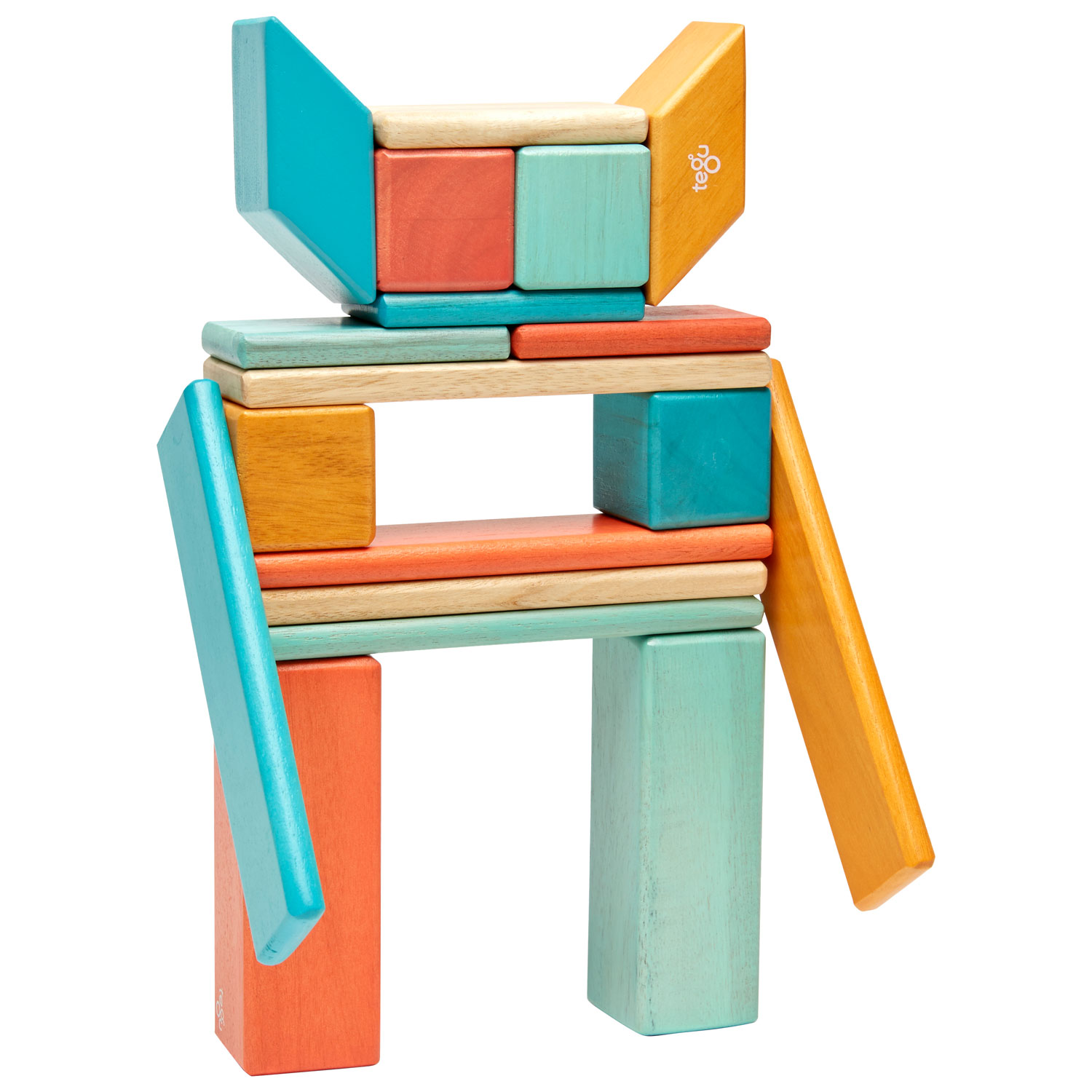 24 Piece Tegu Magnetic Wooden Block Set Sunset Classics for sale online 