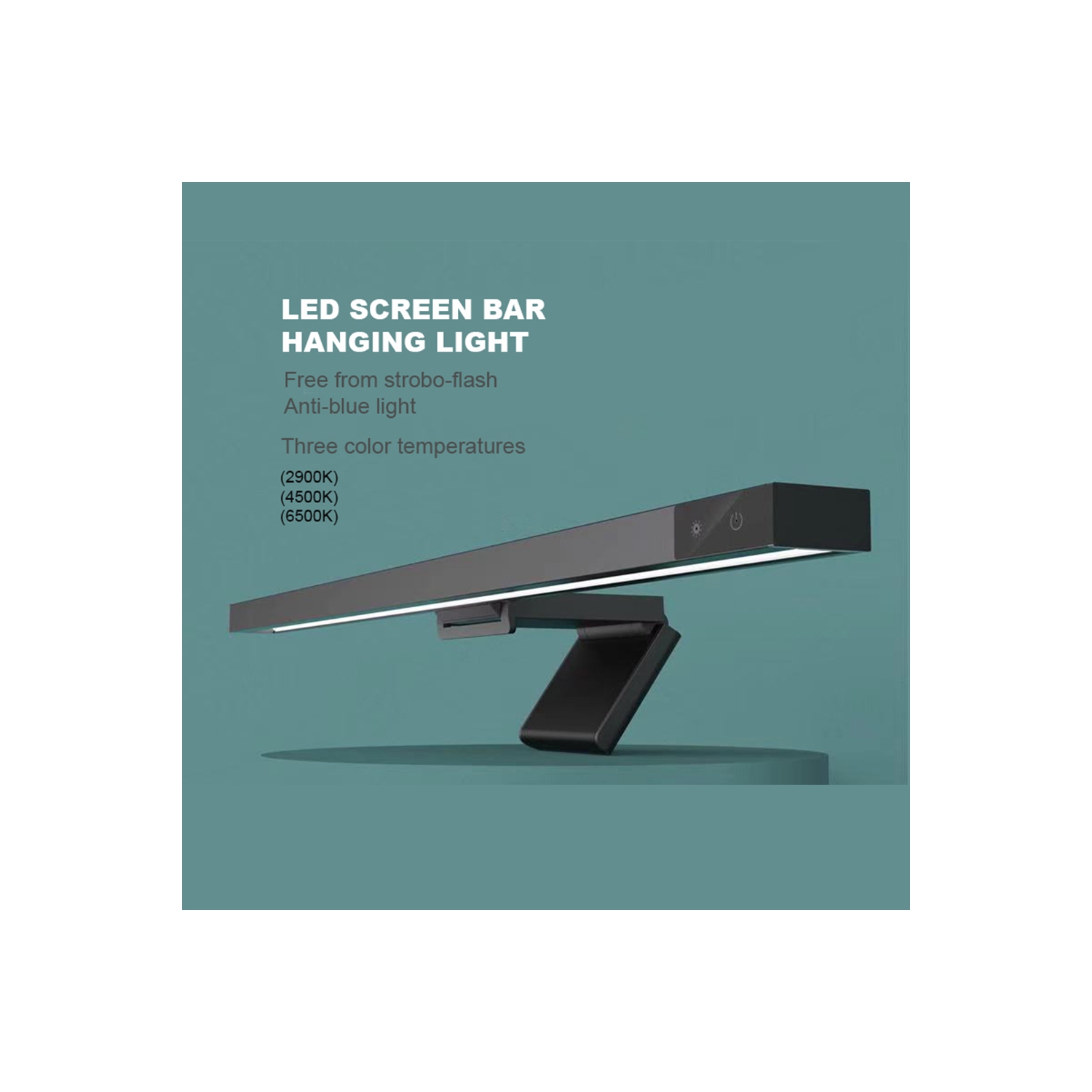 Moniteur écran DEL avec gradation variable et pince de base à gravité flexible, lampe d’écran conviviale avec 3 modes d’éclairage pour la maison et