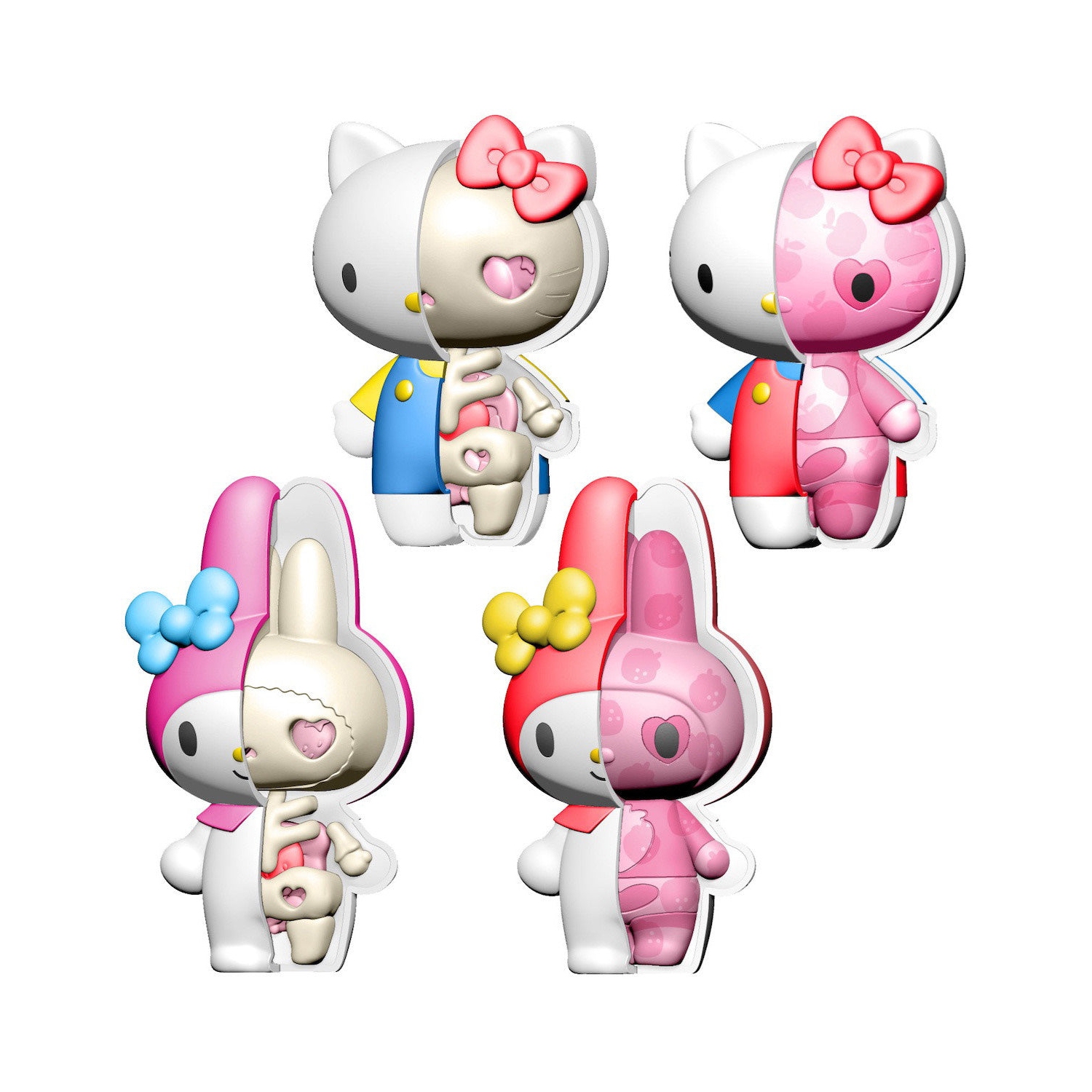 Sanrio Kaitai Fantasy Figures - Hello Kitty & My Melody - 4 Pack [Toys, Ages 5+]