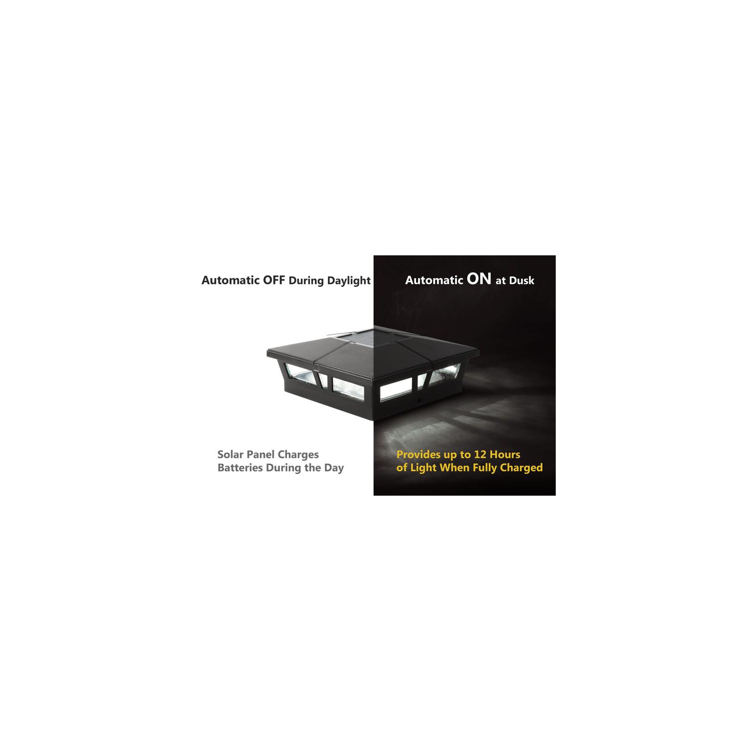 Classy Caps 6x6 Black Aluminum Cambridge Solar Post Cap SLC771B