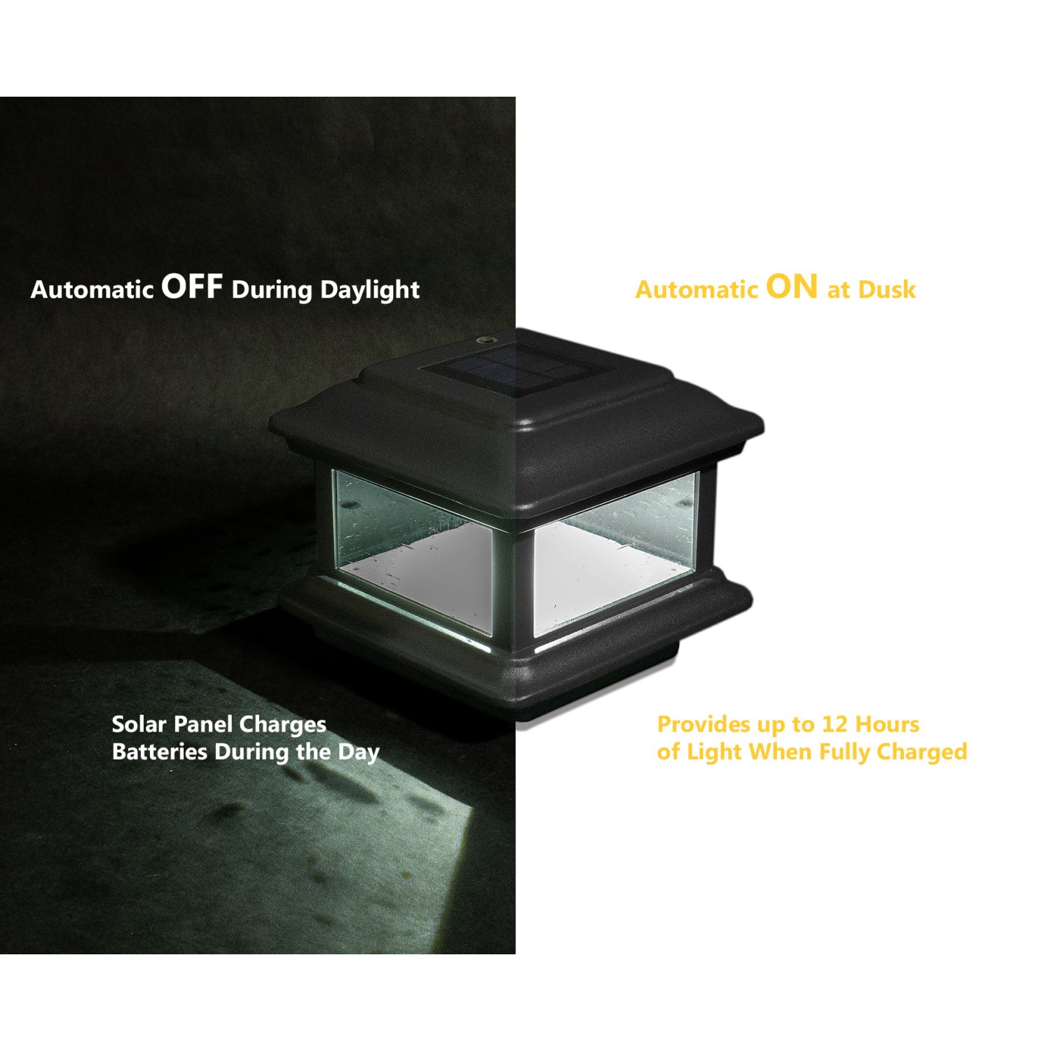 Classy Caps 4x4 Black Aluminum Colonial Solar Post Cap SLO88