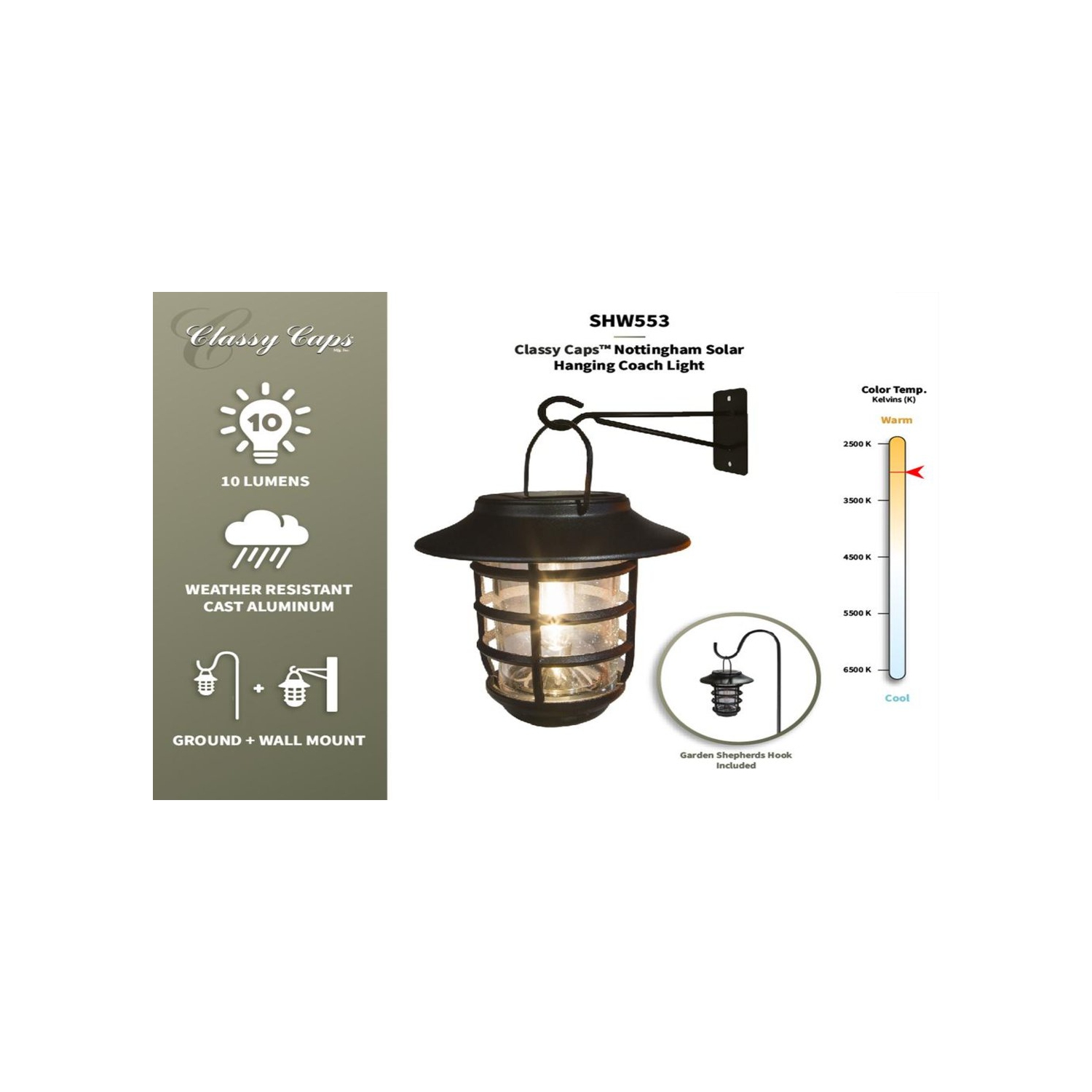 Classy Caps aluminium noir solaire suspendu Coach SHW553