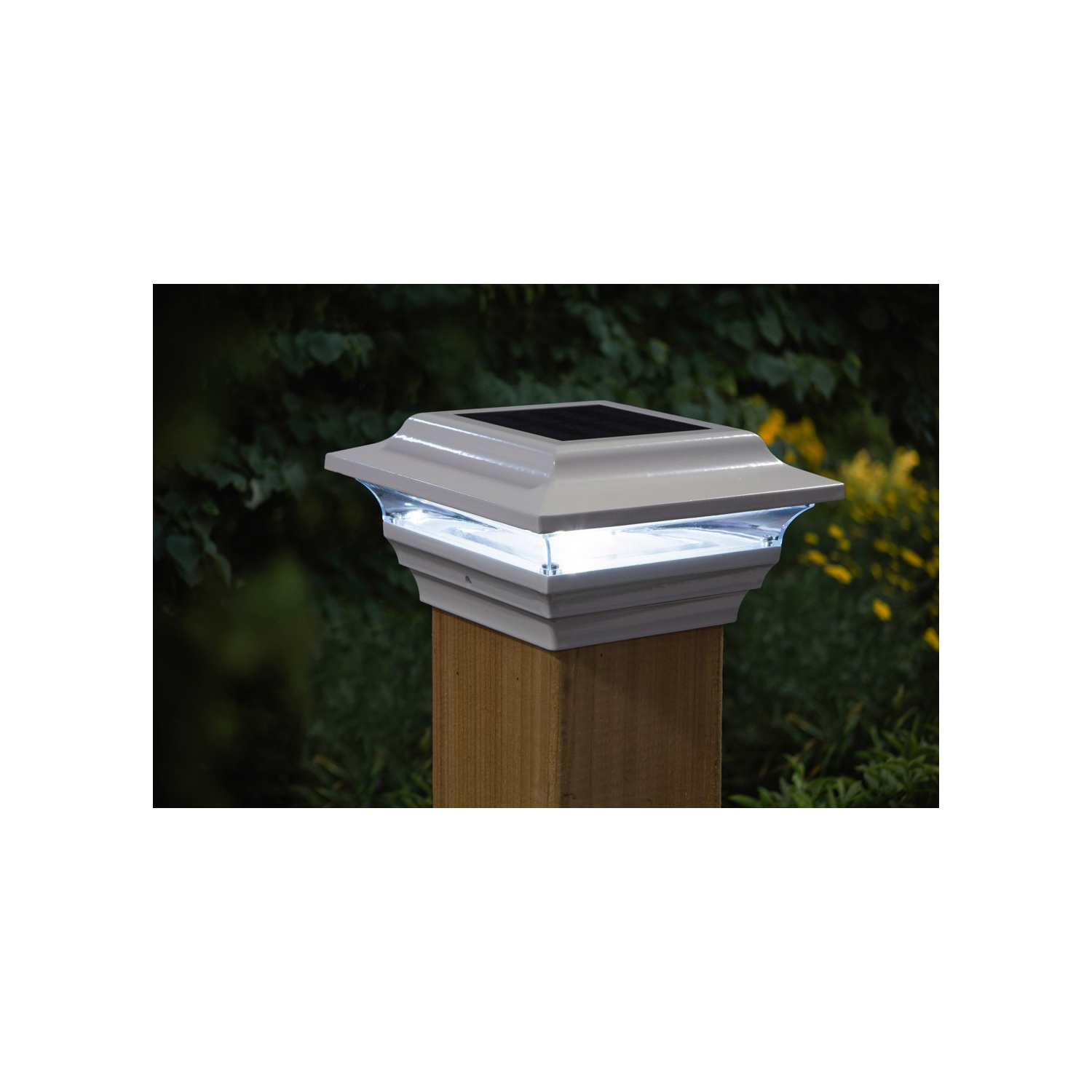 Classy Caps Capuchon de poteau solaire impérial en aluminium blanc 4x4 SL211W