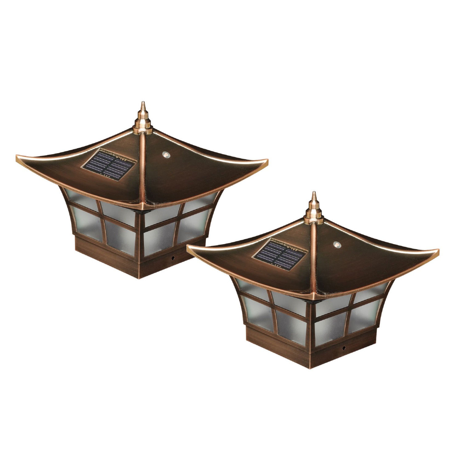 Classy Caps 4x4 Copper Plated Ambience Solar Post Cap SLO94 (2 Pack)
