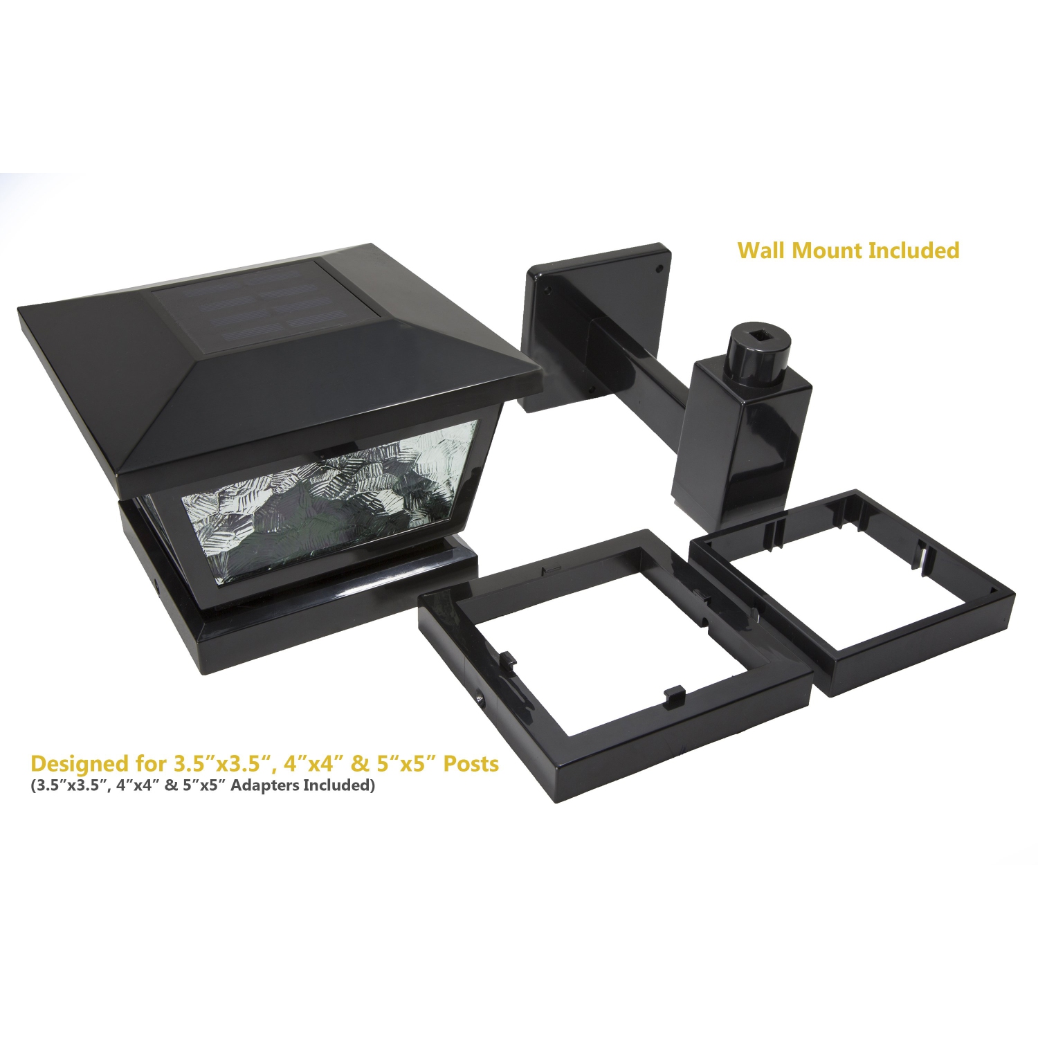 Classy Caps 5x5-4x4-3.5x3.5 Black Fairmont Solar Post Cap FS100B