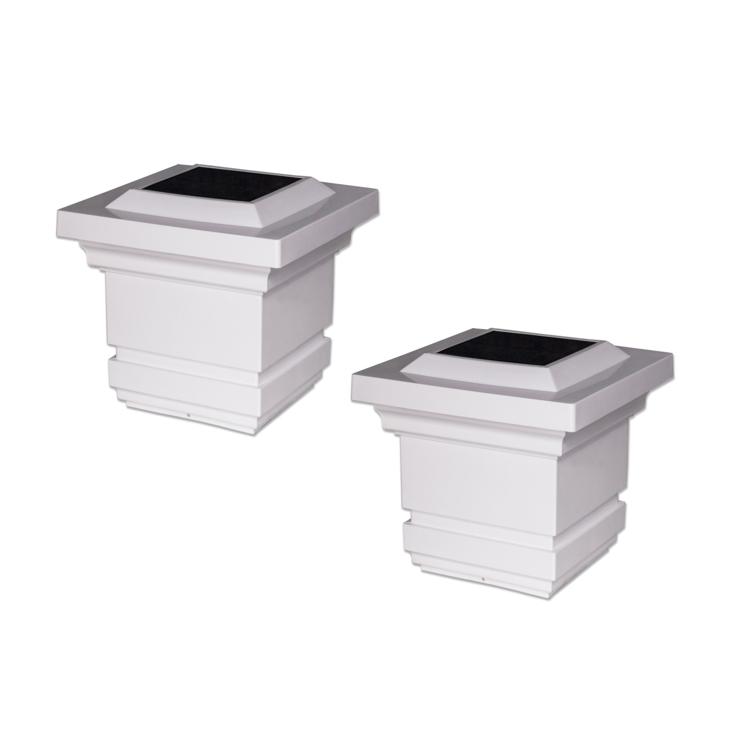 Classy Caps 4x4 White PVC Classy Solar Post Cap SLO74W (2 Pack)