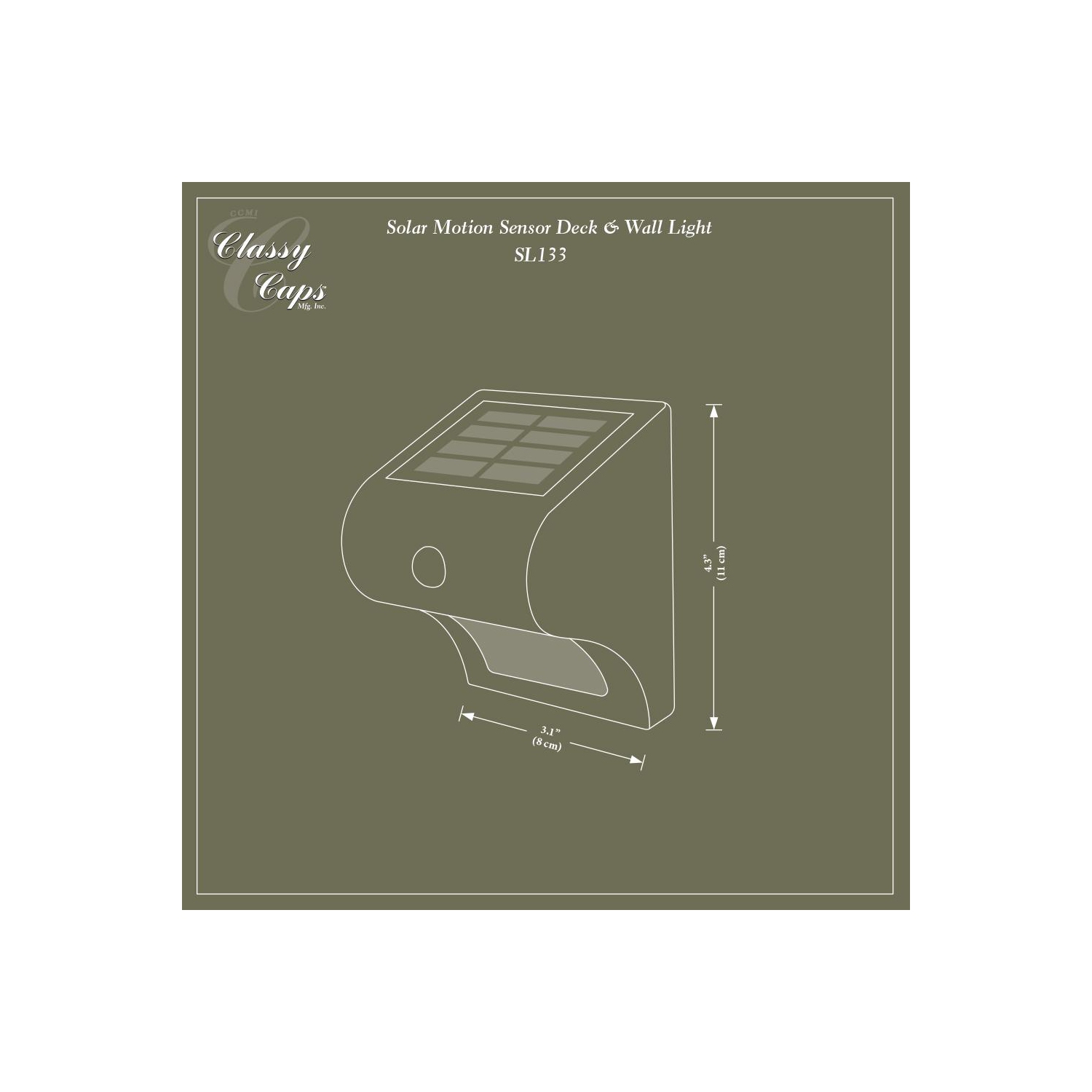 Classy Caps Solar Motion Sensor Deck & Wall Light SL133