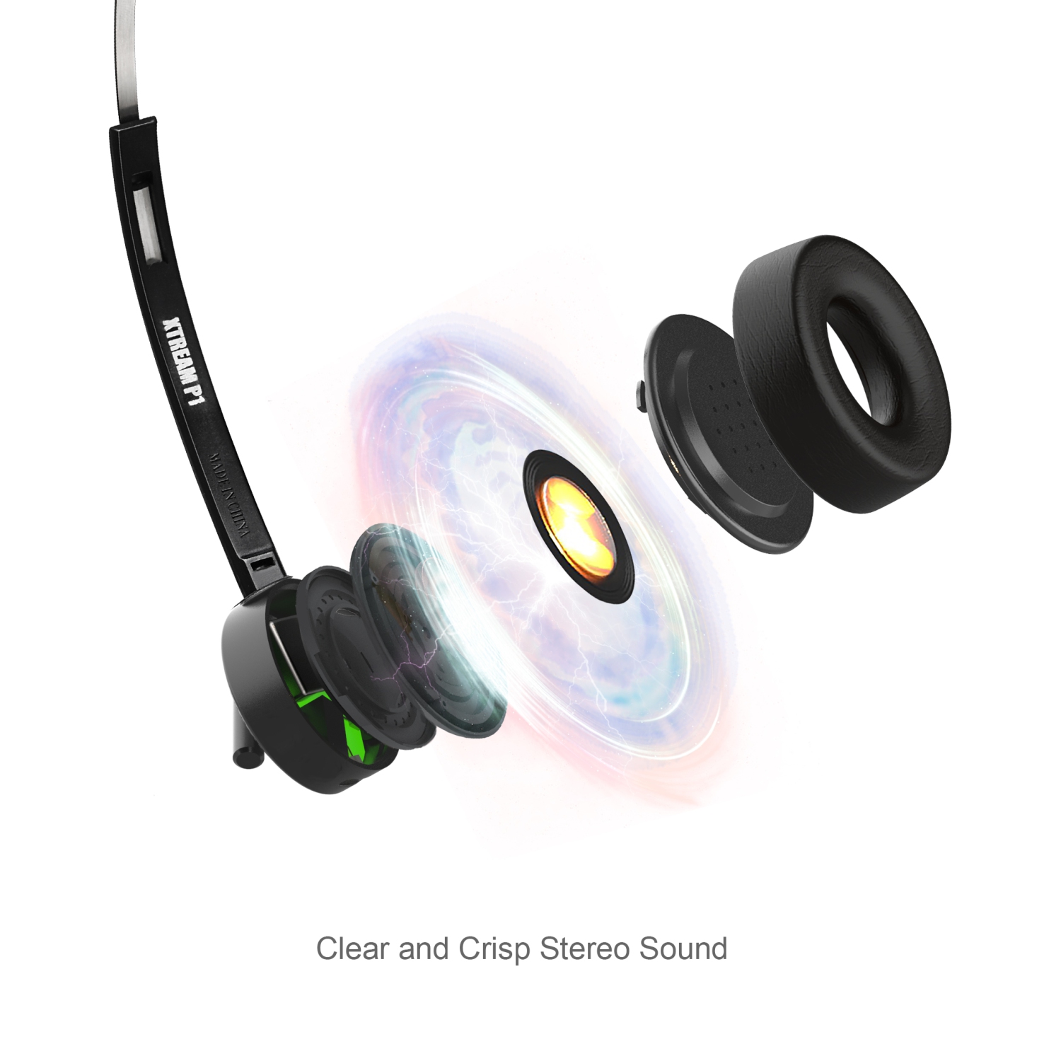 Adesso Xtream P1 Single-Sided Headset with Mic - Black -