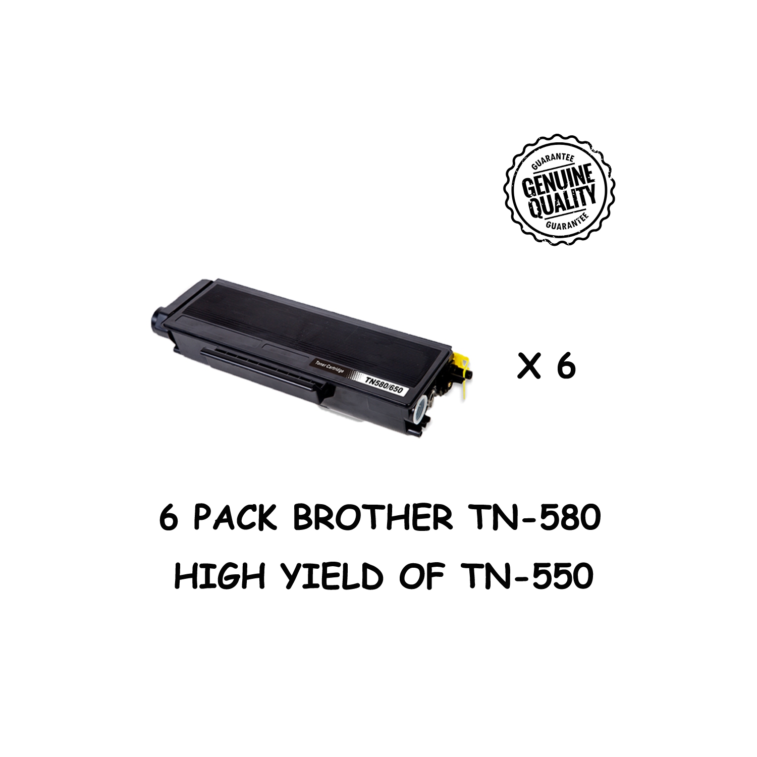 Bestoner™ 6 PK Brother TN580/TN-580/tn580/tn 580/tn550 Compatible Black Toner Cartridge Brother DCP-8060 8065 HL-5200 5240 5250 5270 5280 MFC-8460