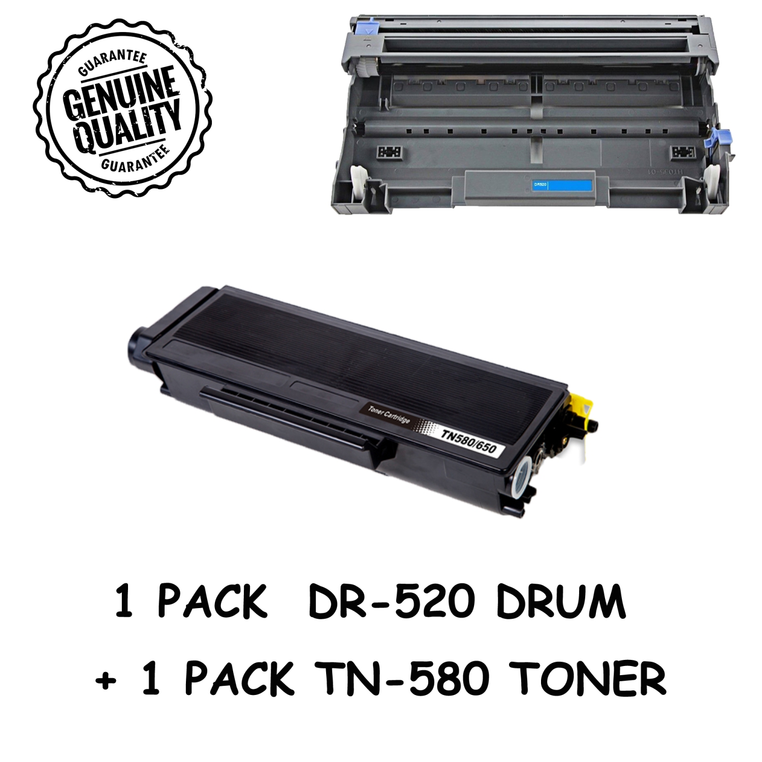 Bestoner™ Brother 1Drum + 1 Toner DR520/DR-520/TN580/tn-580/tn580/tn550 Compatible Brother DCP-8060 8065 HL-5200 5240 5250 5270 5280 MFC-8460 8470
